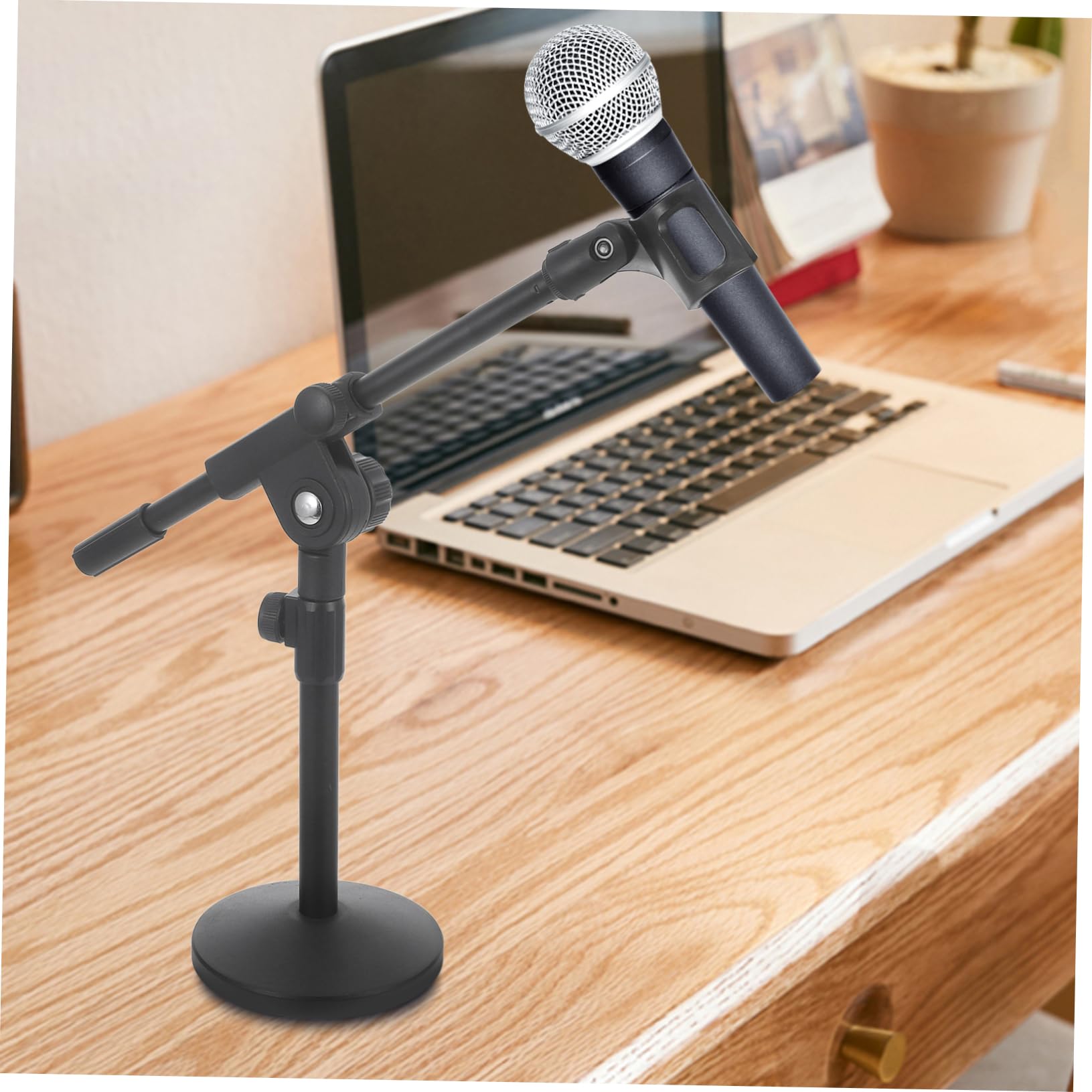Base Per Asta Microfono Regolabile Supporto Da Tavolo Per Microfono Per Podcasting e Registrazione Audio Realizzato in Materiale Robusto Facile Da Usare e Trasportare