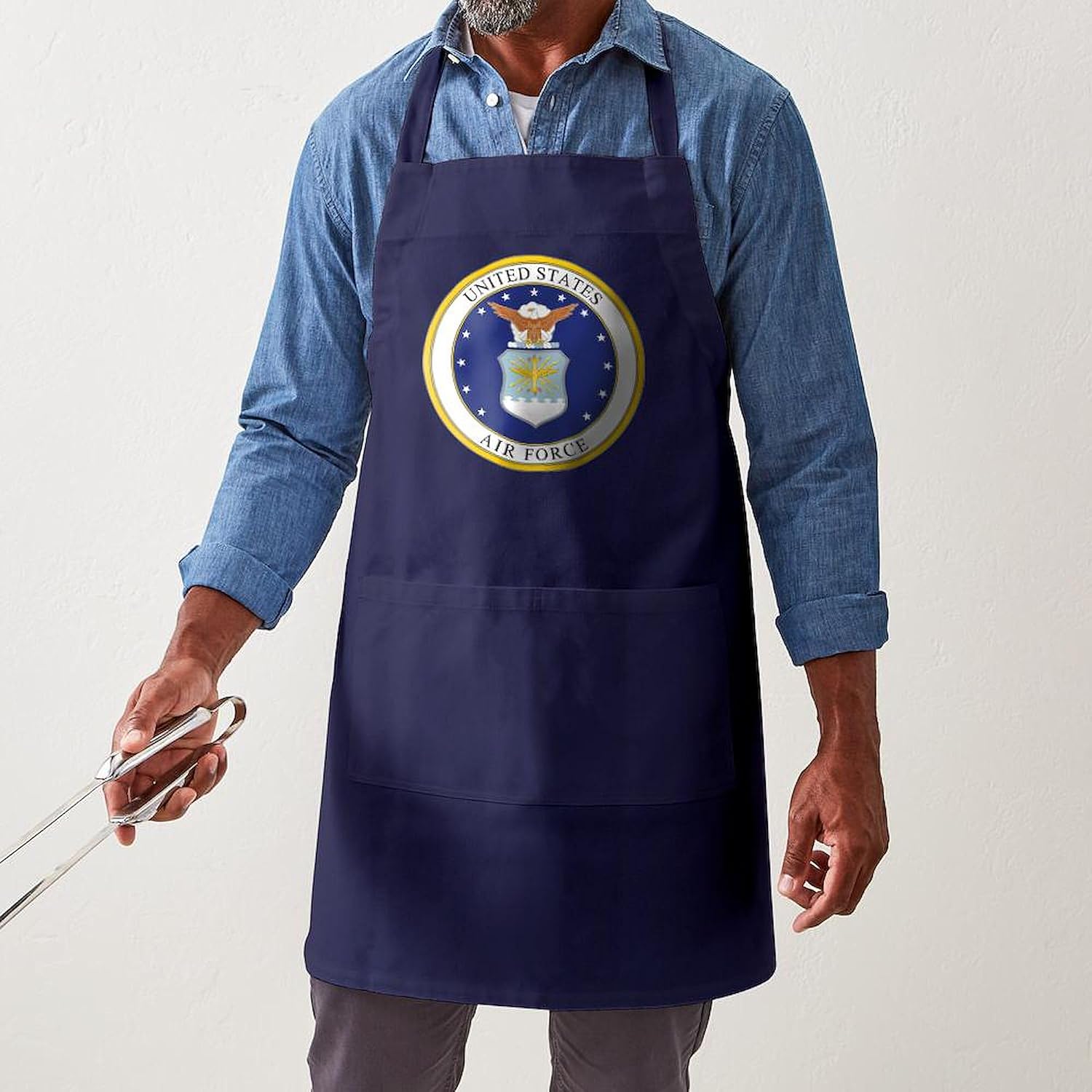 CafePress Air Force USAF Emblem Apron (Dark) Kitchen, Baking, Grilling Apron with pockets