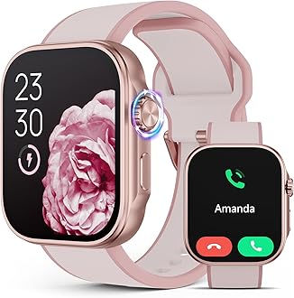 Smart Watch for Women, Blood Pressure Monitor Heart Rate Blood Oxygen Sleep, 3ATM Waterproof Fitness Tracker, 1.99" AMOLED Display, Bluetooth Call Smartwatch Compatible with Android and iOS Pink