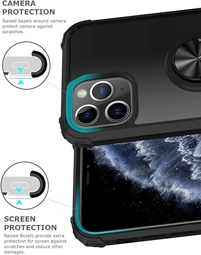 Miniatura 5 de Funda con función atril para iPhone 11 Pro Max de 6.5 pulgadas (2019), funda transparente de protección contra caídas, carcasa delgada para