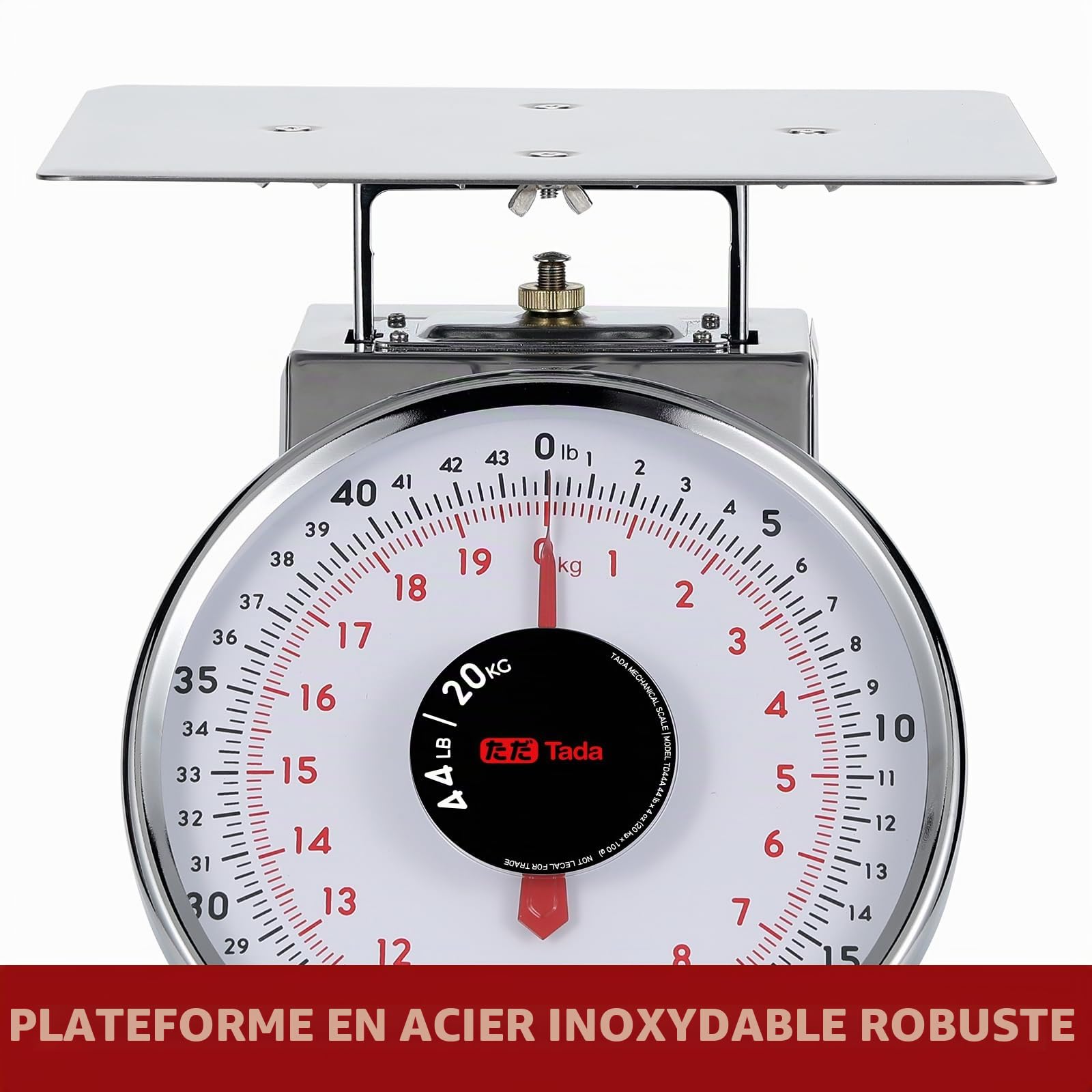 Tada Balance de cuisine mécanique robuste en acier inoxydable 20 kg