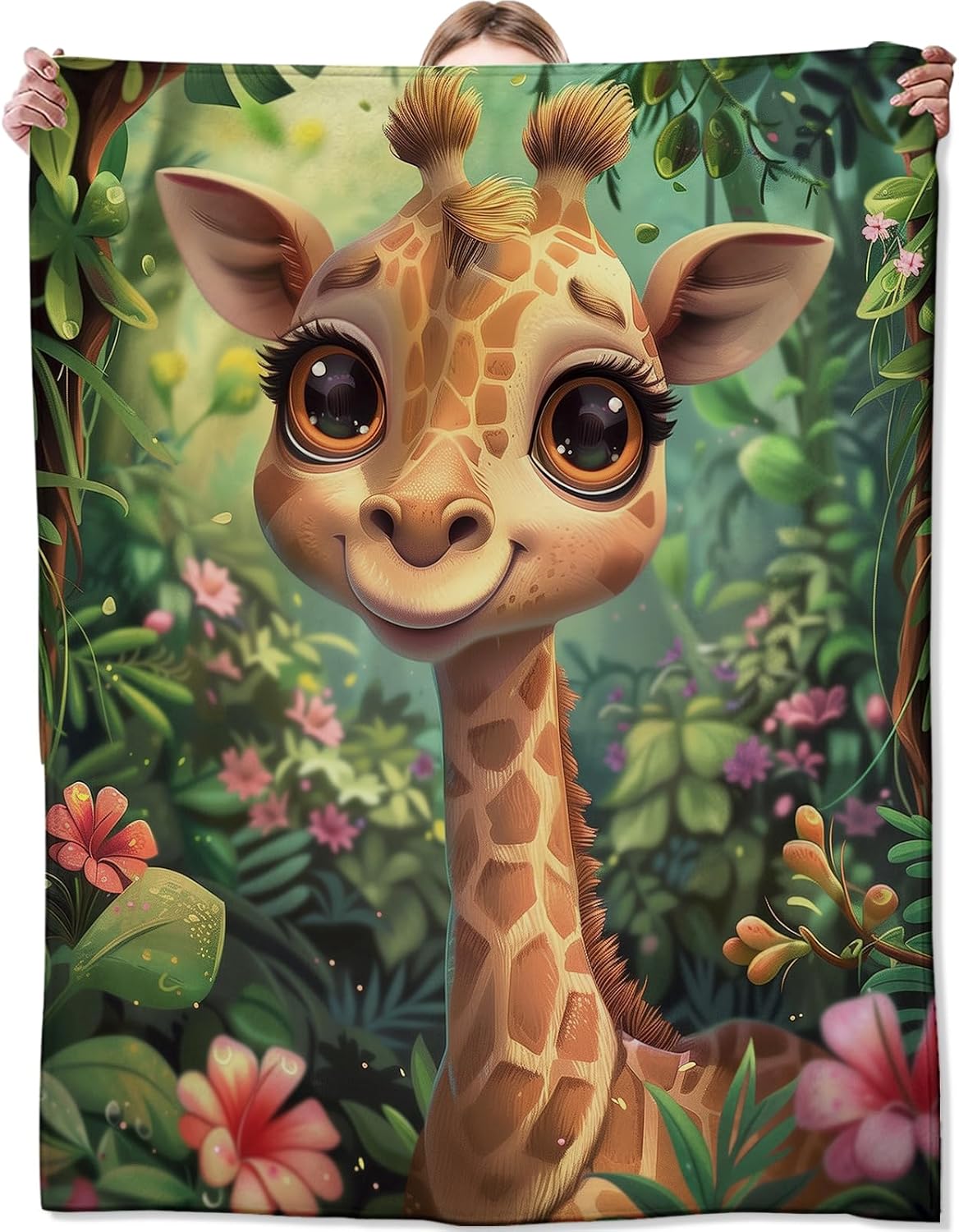 Giraffe Blanket for Couch, Bed, Sofa - Soft Cozy Throw for All Seasons - Flannel Plush Lightweight Comfy Decor Gift for Adult Kids 50"60"