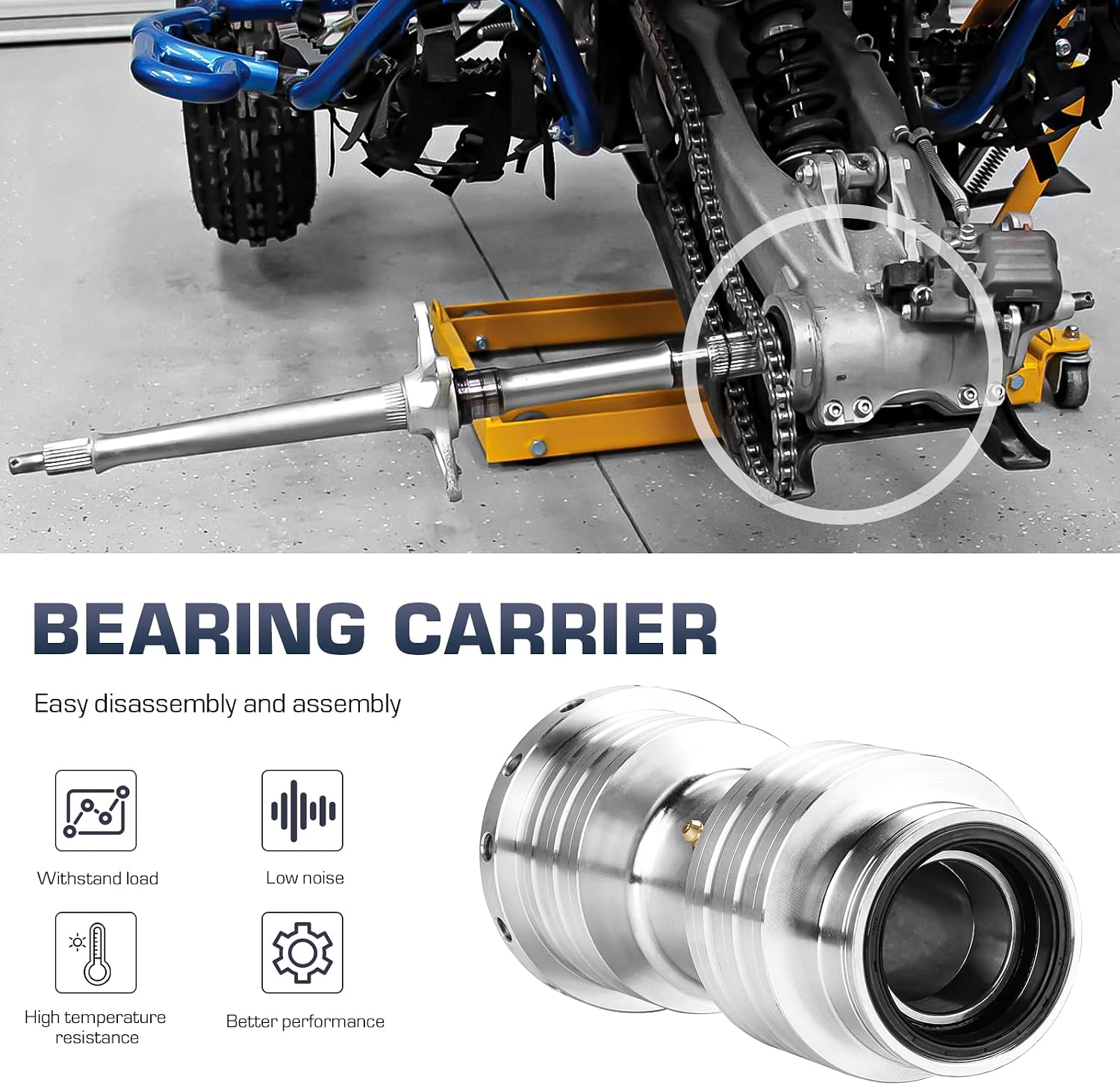 Rear Left or Right Axle Bearing Carrier for Honda TRX 250R / 400 / 400EX 1986 1987 1988 1989 1990 1991 1992 1993-2014, Replace for 42500-HN1-A40
