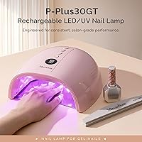 Vista 2 de MelodySusie P-Plus30GT - Lámpara de uñas profesional inalámbrica con base de metal, secador de uñas con sensor inteligente para salón y bricolaje
