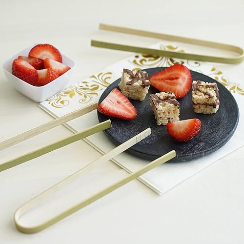 Miniatura 6 de Efavormart - Juego de 50 pinzas de madera de bambú desechables naturales de 6 pulgadas para bodas, fiestas, cumpleaños, accesorios de mesa