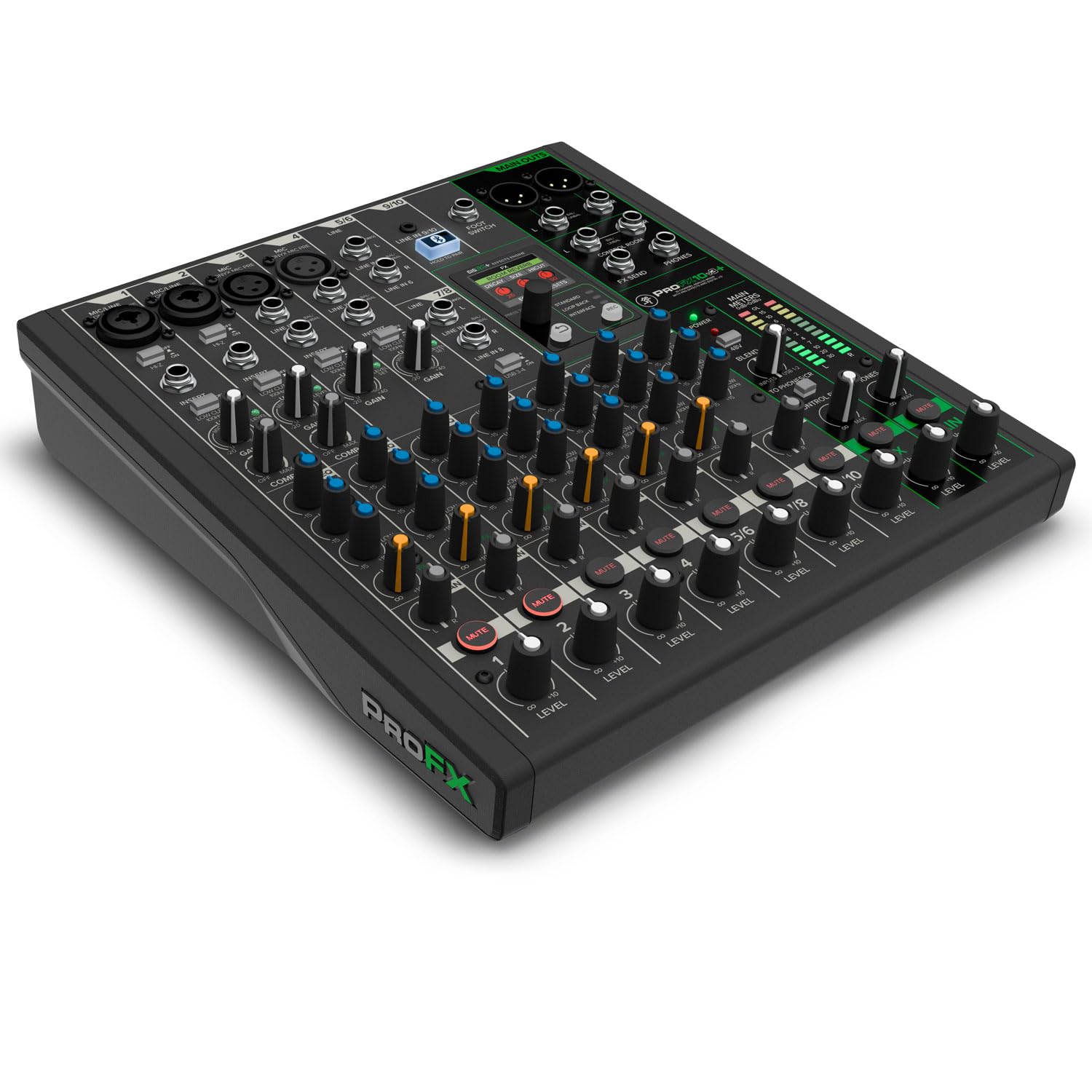 Mackie ProFX10v3+ 10-kanaliger Analogmixer Bluetooth Mischpult Interface + 2x keepdrum XLR-Kabel