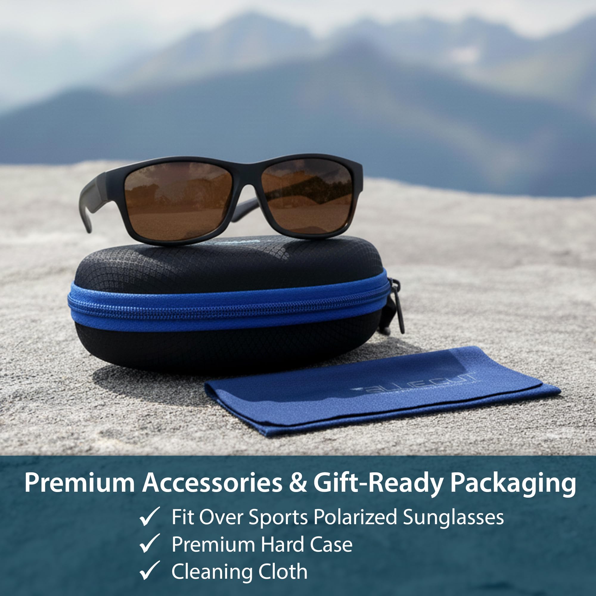 BLUE CUT Encajar Sobre Gafas De Sol Polarizadas Clip De Conducción En Gafas De Sol Para Usar Sobre Gafas Graduadas unisex-adulto