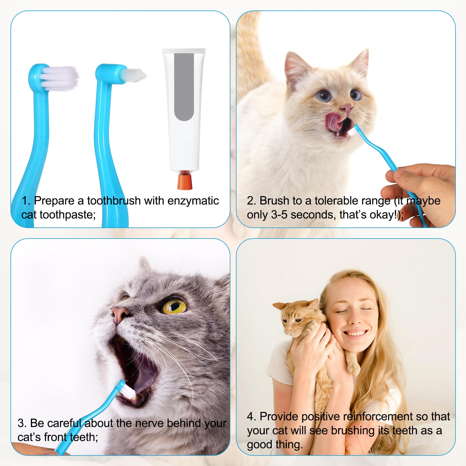 2pcs Dual Sided Cats & Dogs Toothbrushes - Image 4
