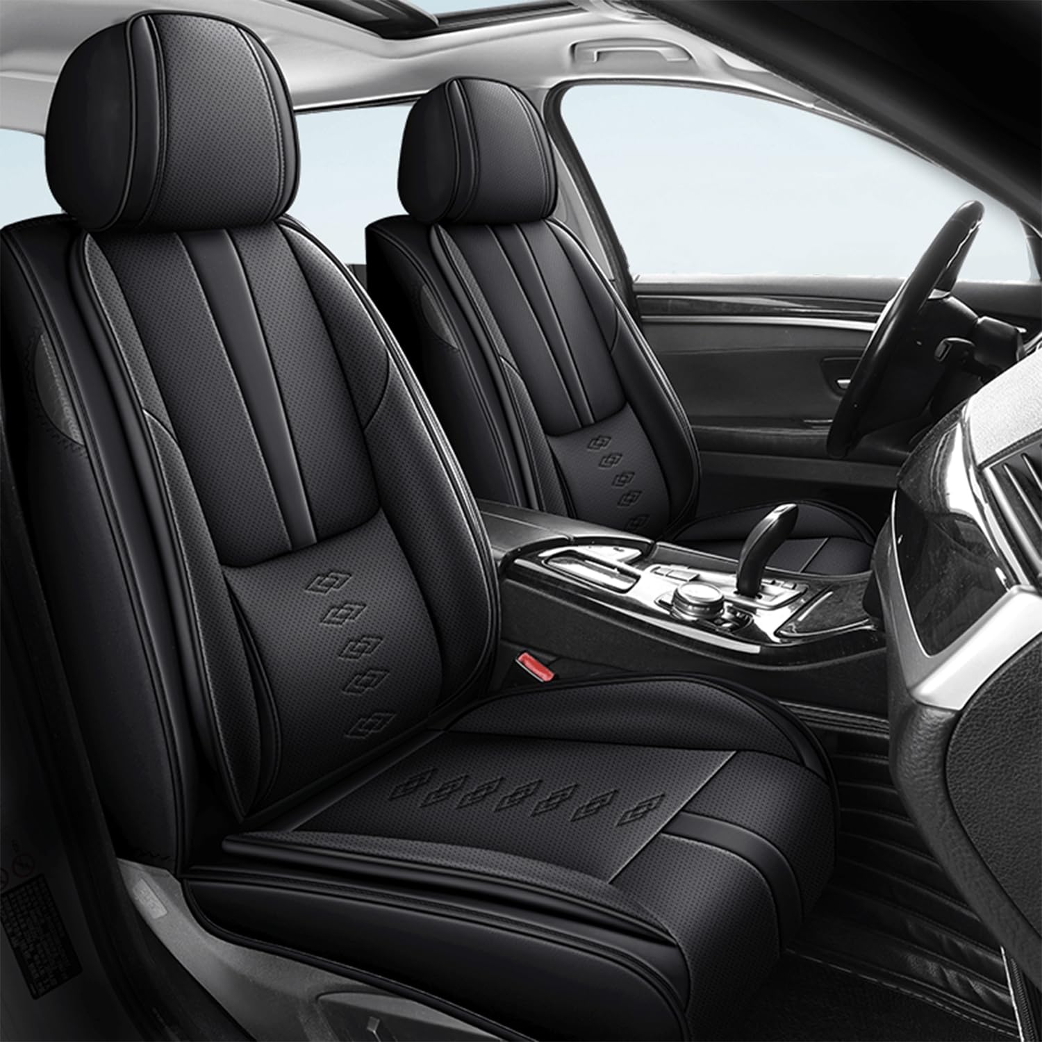 Car Seat Covers for Neon,for Dodge Neon 2000-2005,Leather Front Seat Covers,Airbag-Compatible Car Seat Protectors,Waterproof Seat Cover for Cars(Black,2PCS Only)