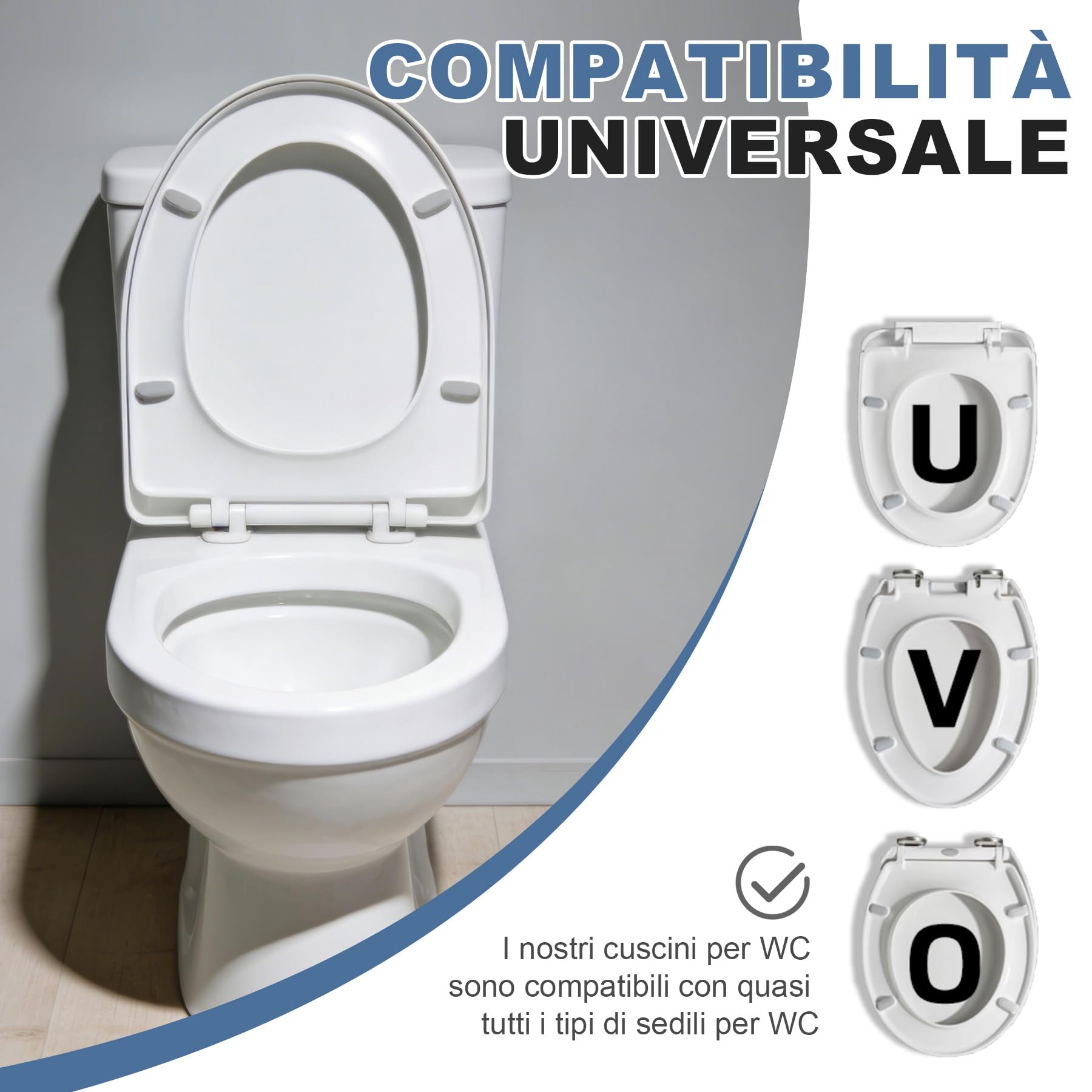 2 Set Paracolpi per Sedili WC a Incastro (12 Pezzi), Gommini di Ricambio Grigio senza Colla per Copriwater, Spessori in TPE e ABS per Ridurre Rumore e Vibrazioni, Ideale per Casa e Hotel(Grigio) - 5