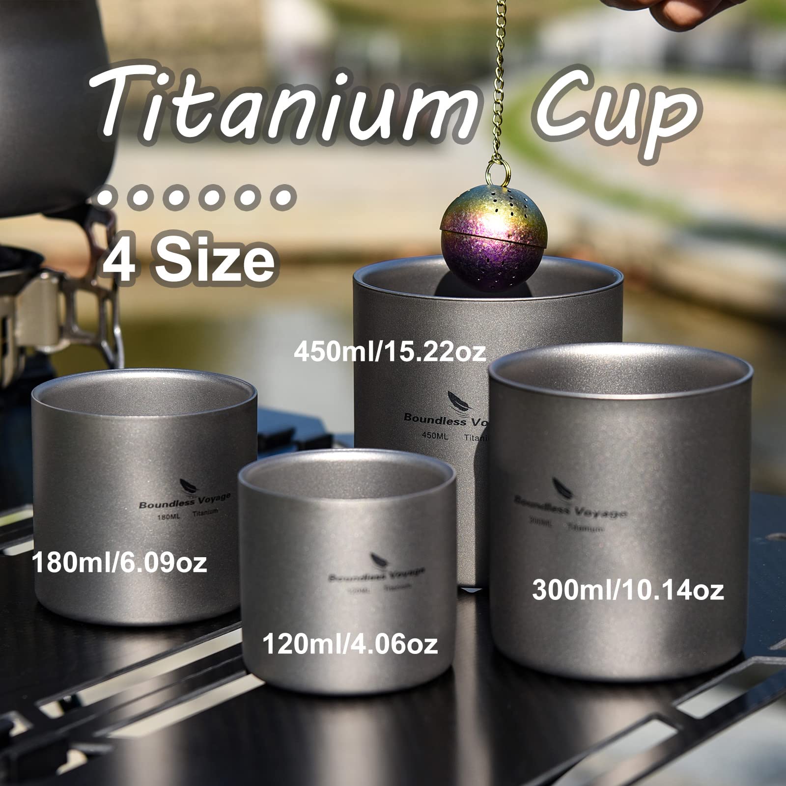 Amazon.com | Boundless Voyage 180ml Titanium Cup Double Walled Mug