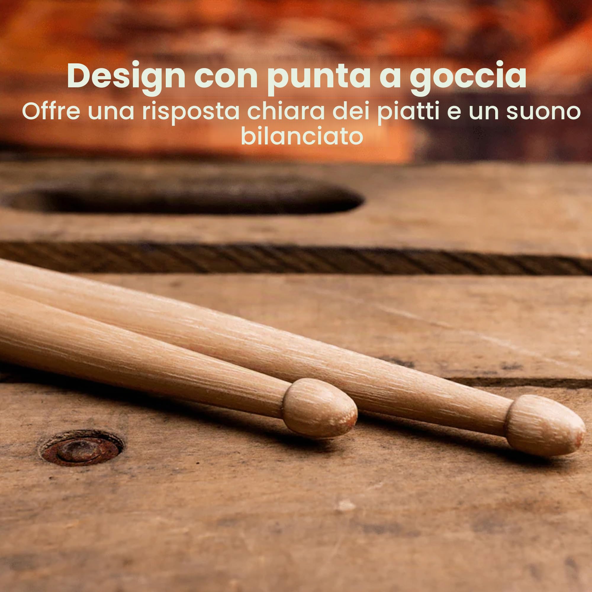 Vic Firth Bacchette per Batteria Serie American Classic 7A Hickory Americano Punta di Legno 4 x paia pacchetto di valore