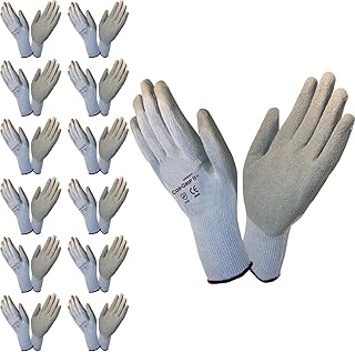 Cordova 3895L Cor-Grip II Gloves, 10-Gauge, Gray Poly/Cotton Shell, Gray Latex Palm Coating, Large, 12-Pack