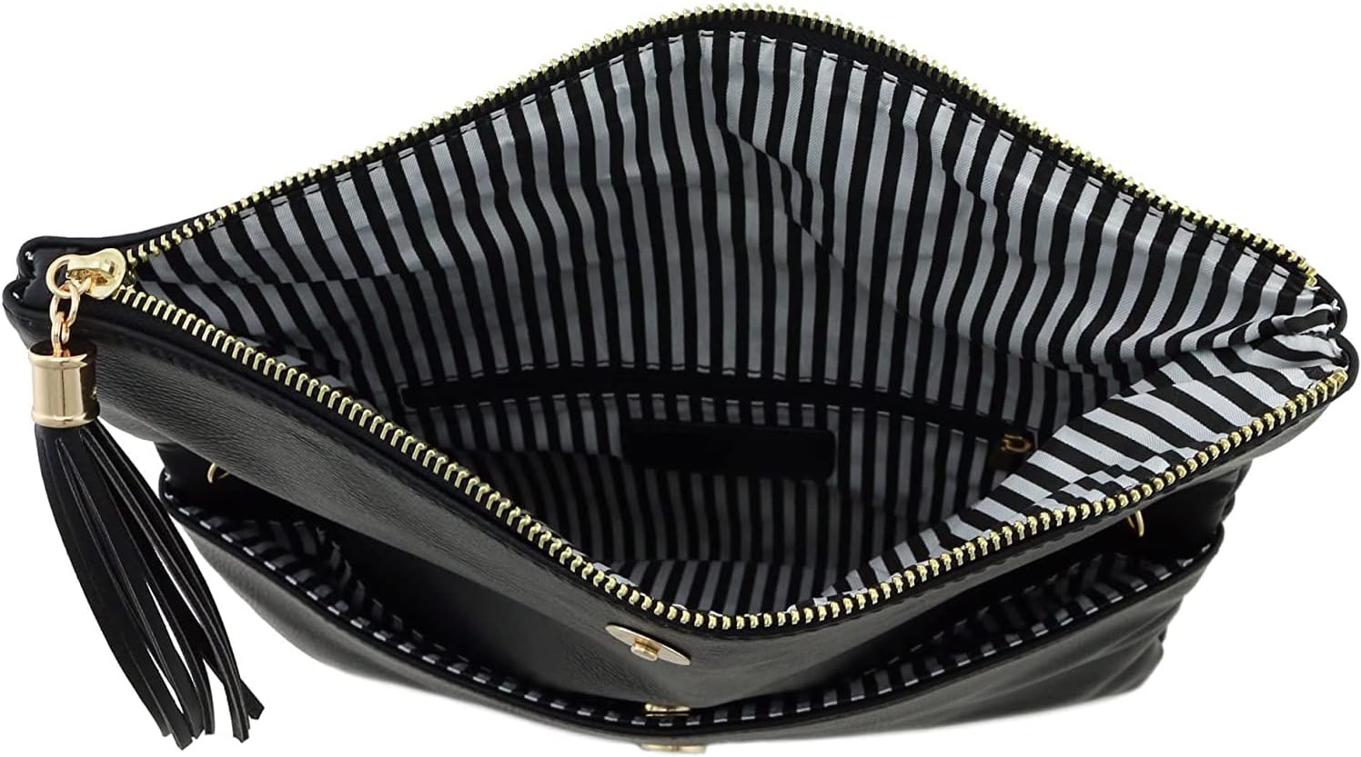 Solene Envelope Clutch Bags for Women Foldover Crossbody Tassel Wallet with Chain Strap, Elegant Evening Purse