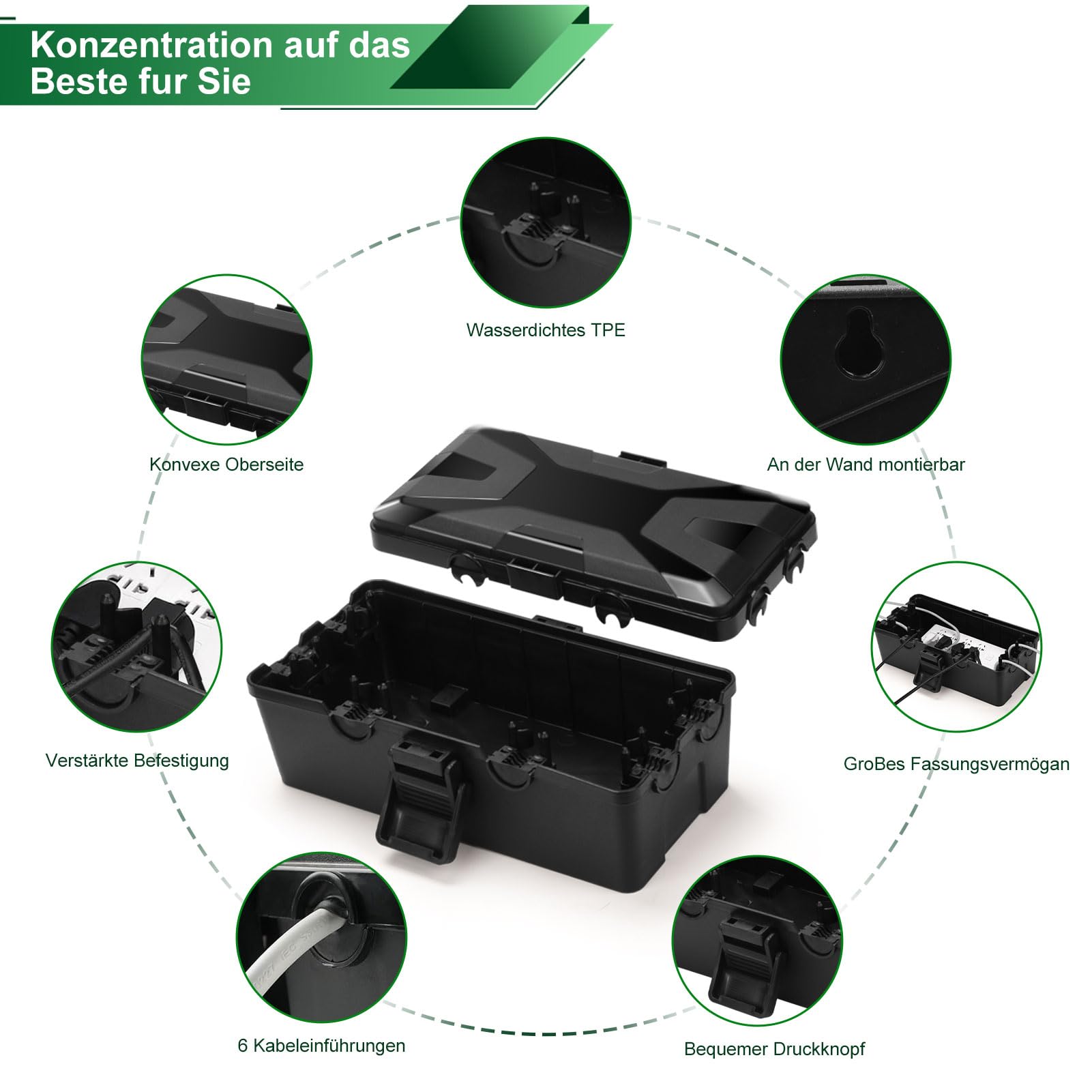 Wasserdichte Kabelbox Outdoor - 8 Ein-/Ausgänge Für Sichere Verbindungen