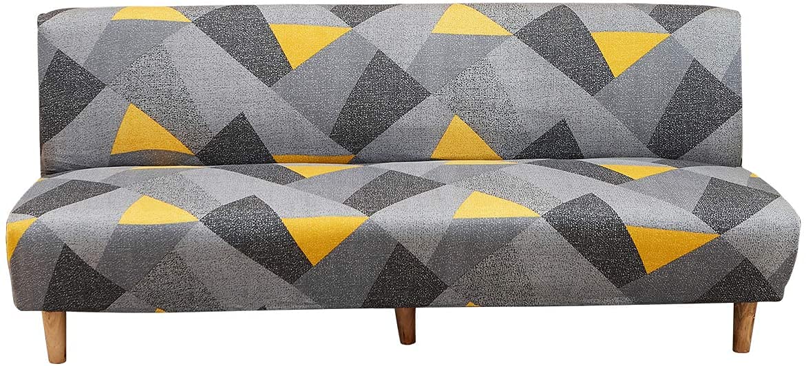 UAE Official Store Armless Sofa Cover, Stretch Elastic Sofa Bed Slipcover, Machine Washable Removable Anti Slip Furniture Protector (I)