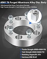 Vista 4 de ECCPP 2 espaciadores de rueda de 1.25 pulgadas, 5 x 5.5, 0.197 x 5.500 in, 5 lengüetas de 1/2 pulgadas, pernos CB de 4.252 in para Dodge Ram 1500