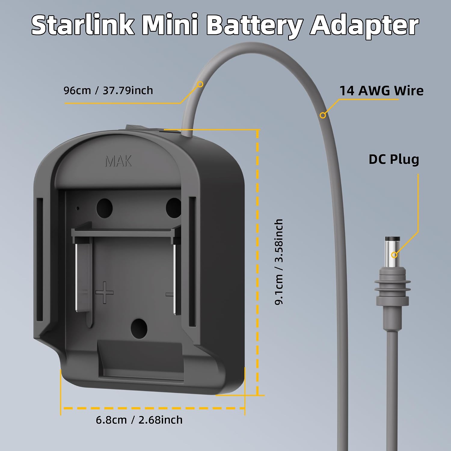 Starlink Mini Battery Adapter Power Cable for Makita 18V with 18AWG Waterproof Starlink DC Power Cable ＆ Control Switch for Starlink Mini Accessories image 2