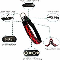 Vista 3 de Collar LED para perro, 15 modos de luz, USB-C recargable, silicona ajustable, varios colores (negro, S (7.87-11.8 pulgadas)