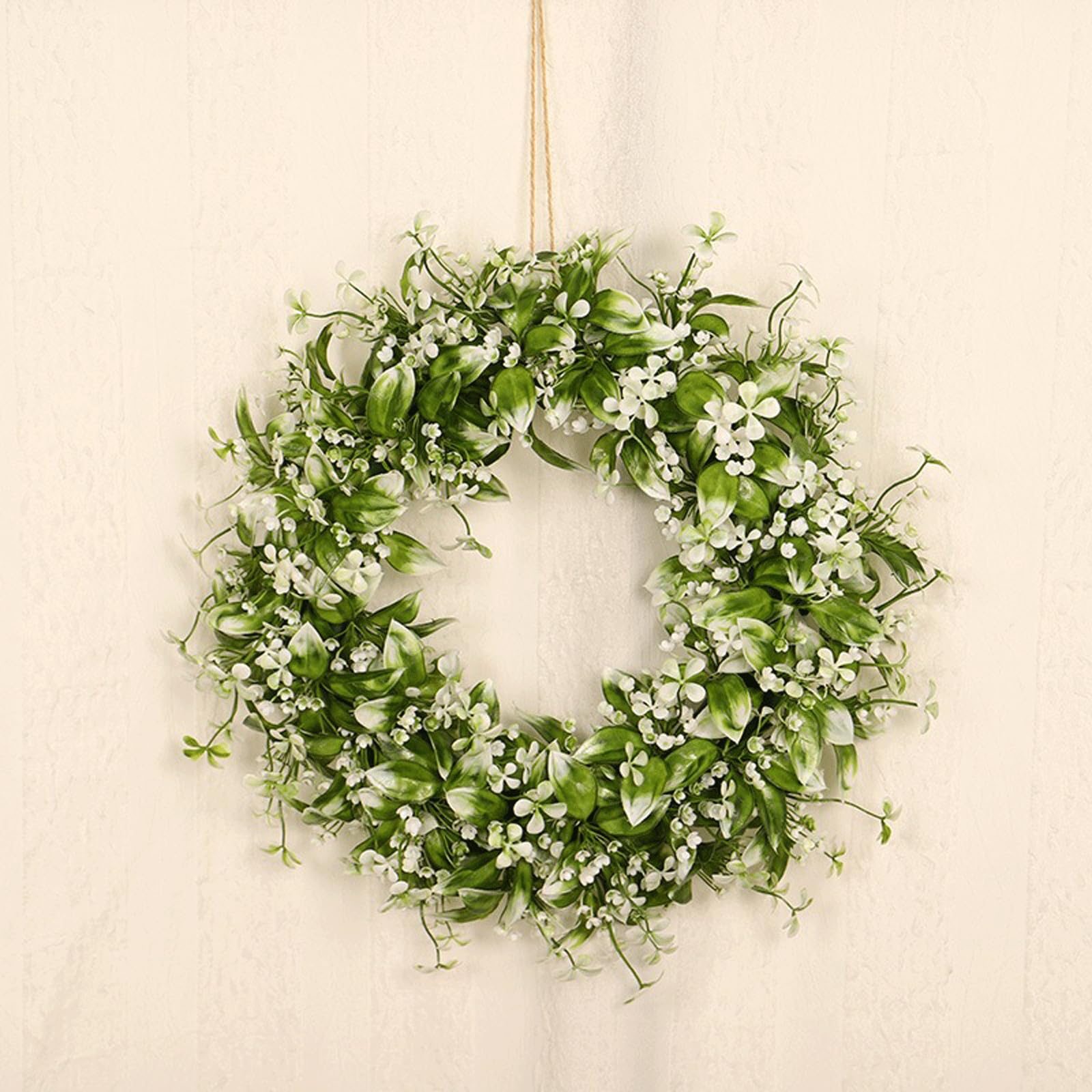 Ghirlanda di benvenuto per porta d'ingresso, per primavera ed estate, per porta d'ingresso, ghirlanda esterna per porta d'ingresso, 45 x 45 cm, cartello primaverile ed estivo, decorazione da