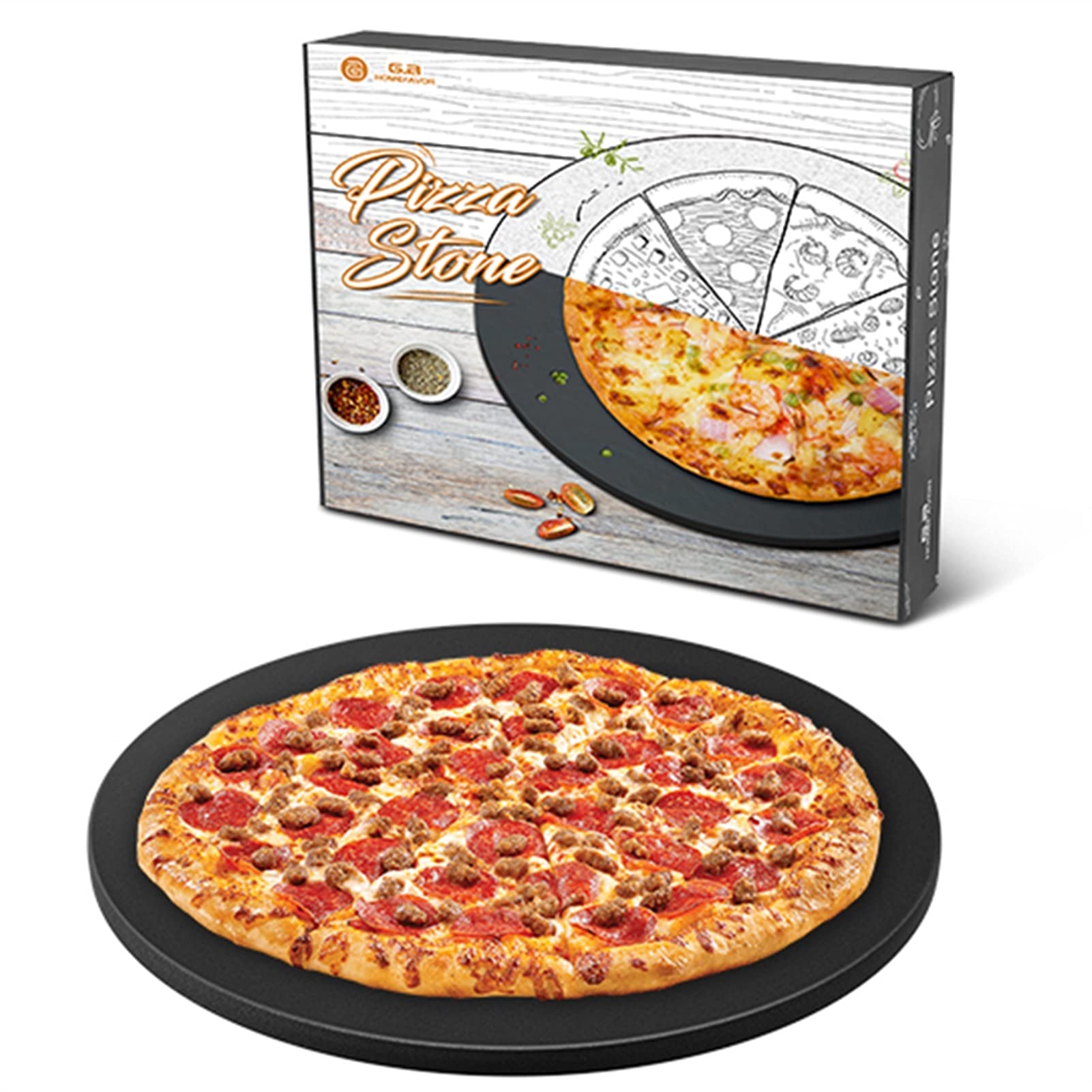 Teglia Per Pizza,Teglia Pizza Pizza Pietra BBQ Cordierite Pizza Griglia Lavatura Pietra Pietra 12 pollici Resistenza al calore Pizza per forno