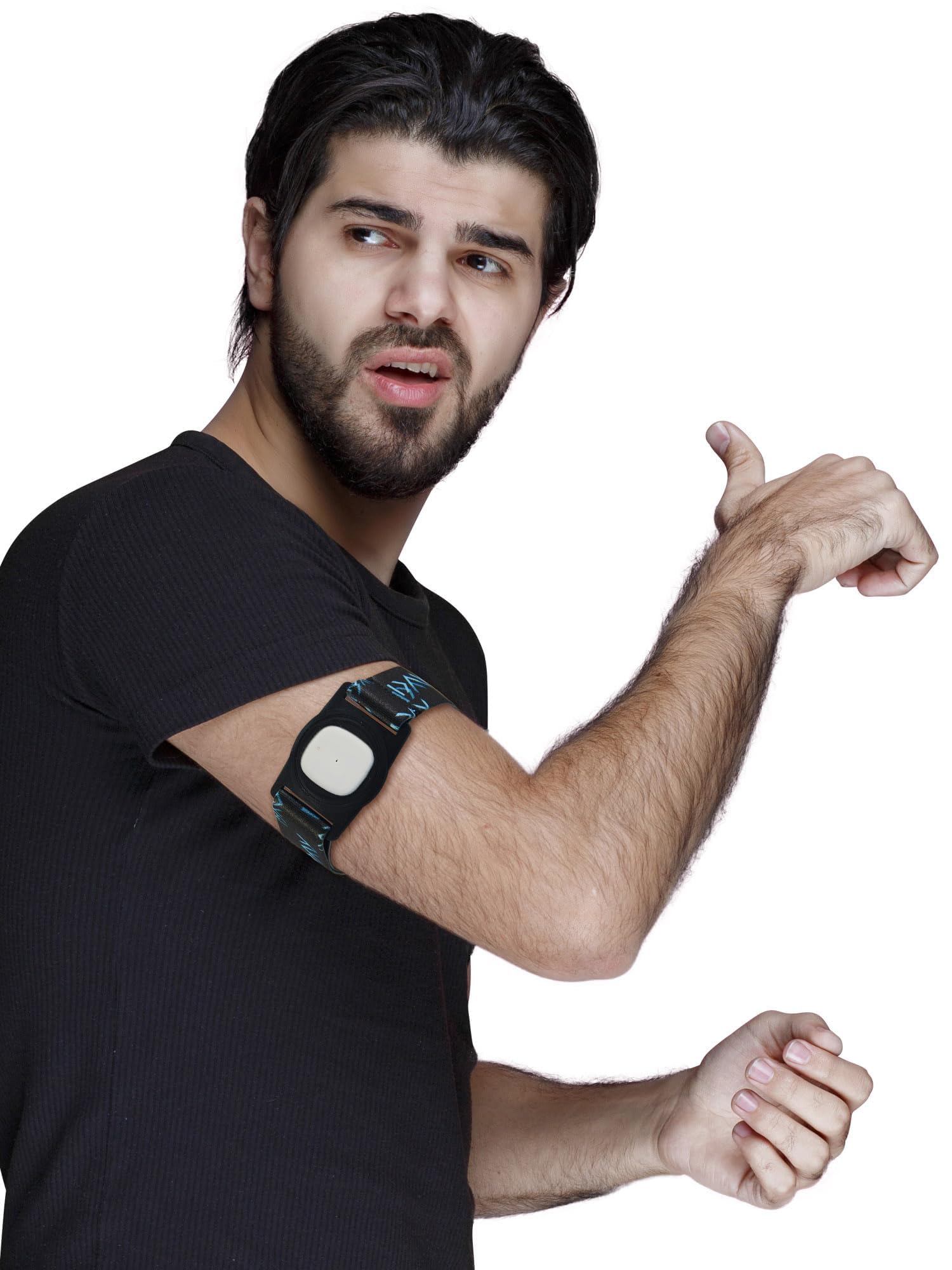 Simplera Sync-Sensor-Armband – Dia-Style mit drehbarem Clip – bequemes und verstellbares elastisches Band – sicherer Blutzuckersensor Schutz, blau, L (29-38 cm ~ 11.4-14.9 in)