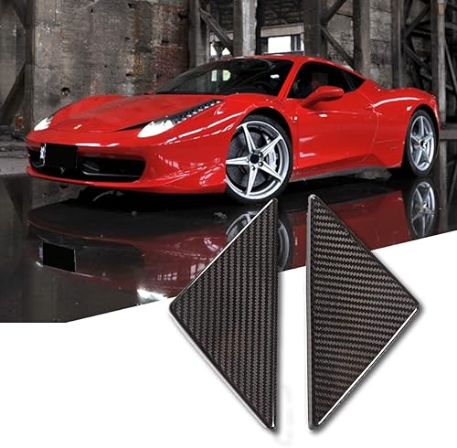 YIWANG 100% fibra de carbono real un pilar triángulo decoración cubierta pegatina 2 unids para Ferrari 458 2011 2012 2013 2014 2016 coche Accesorios