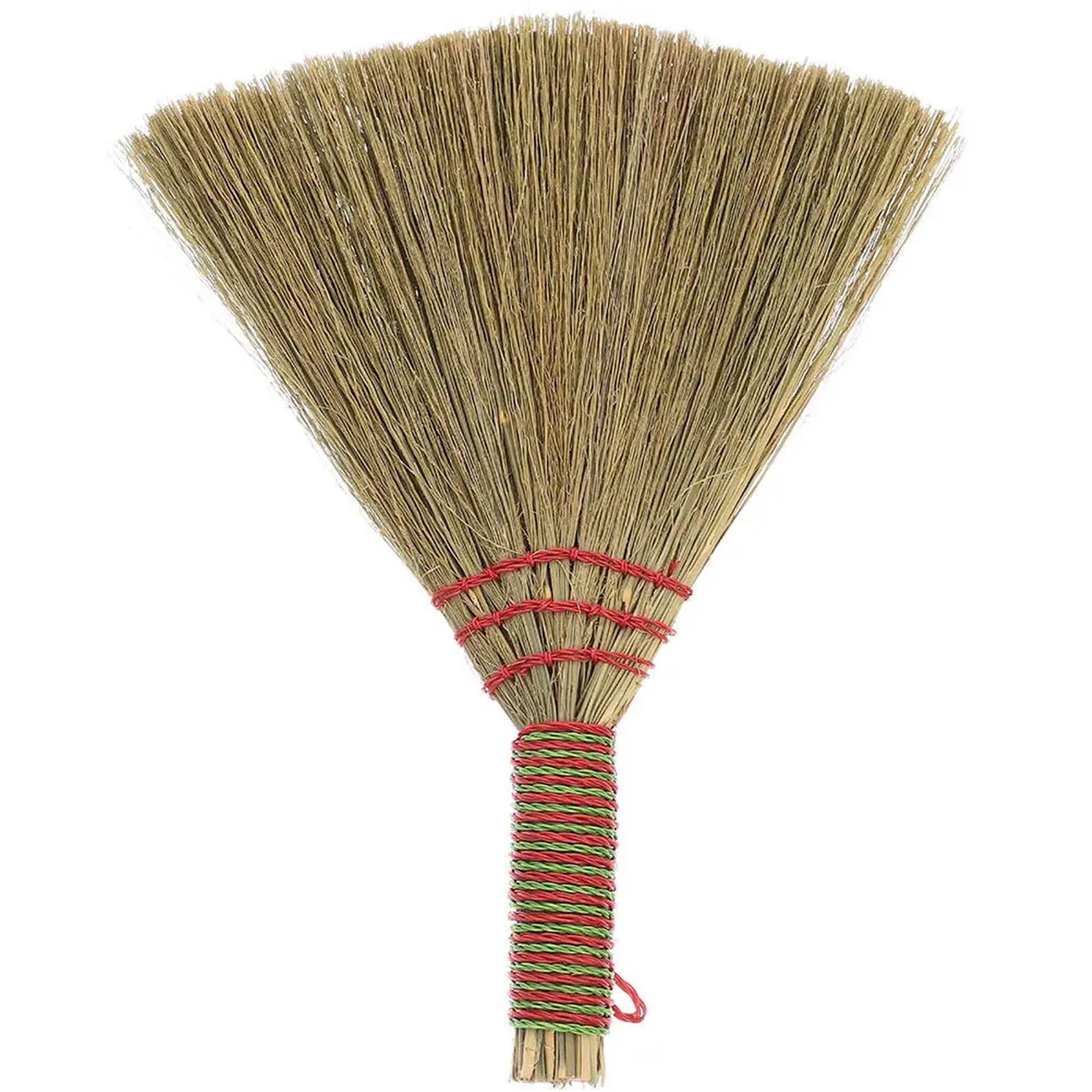 Palm Broom Compact Desktop Sweeper Broom Handwoven Natural Grass Soft Bristles for Home Office