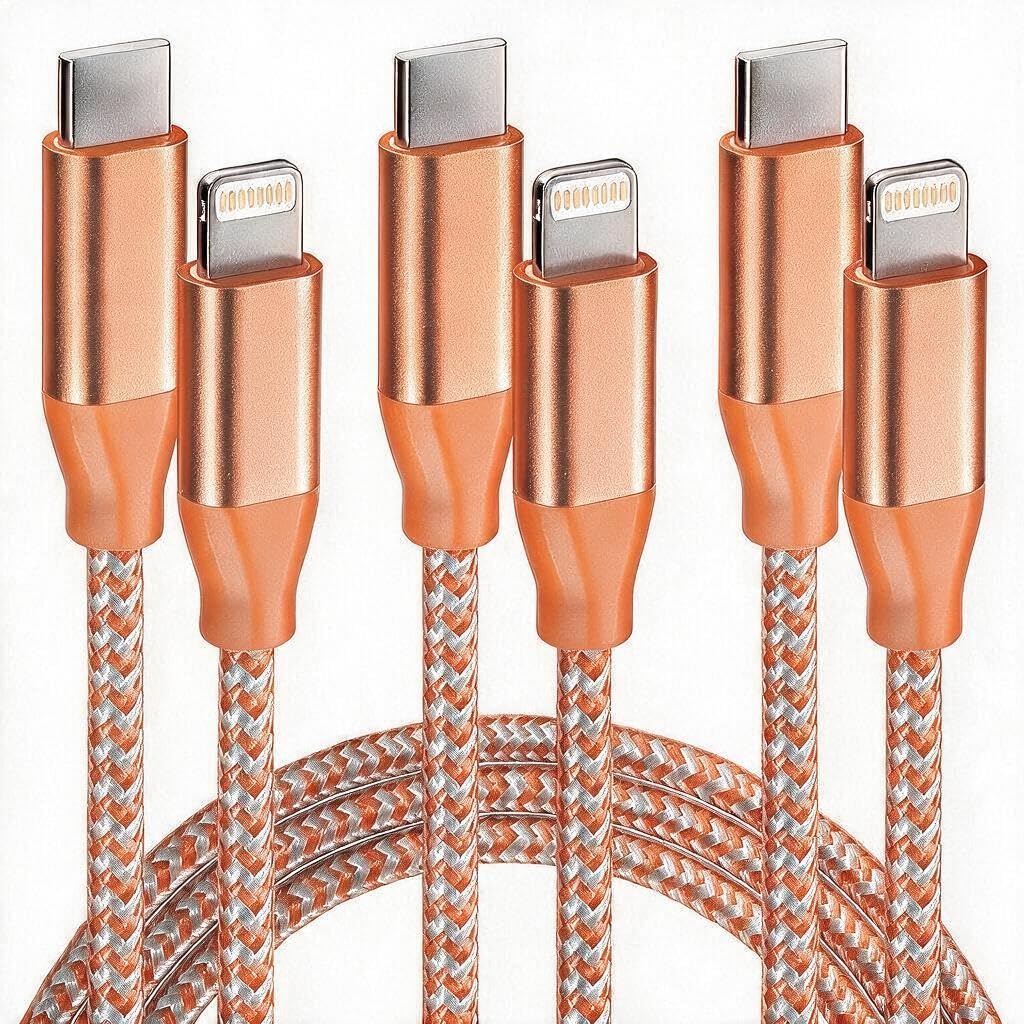 MenoSupp USB-C to Lightning Cable - 3 Pack, 6FT -9 MenoSupp USB-C to Lightning Cable - 3 Pack, 6FT -9