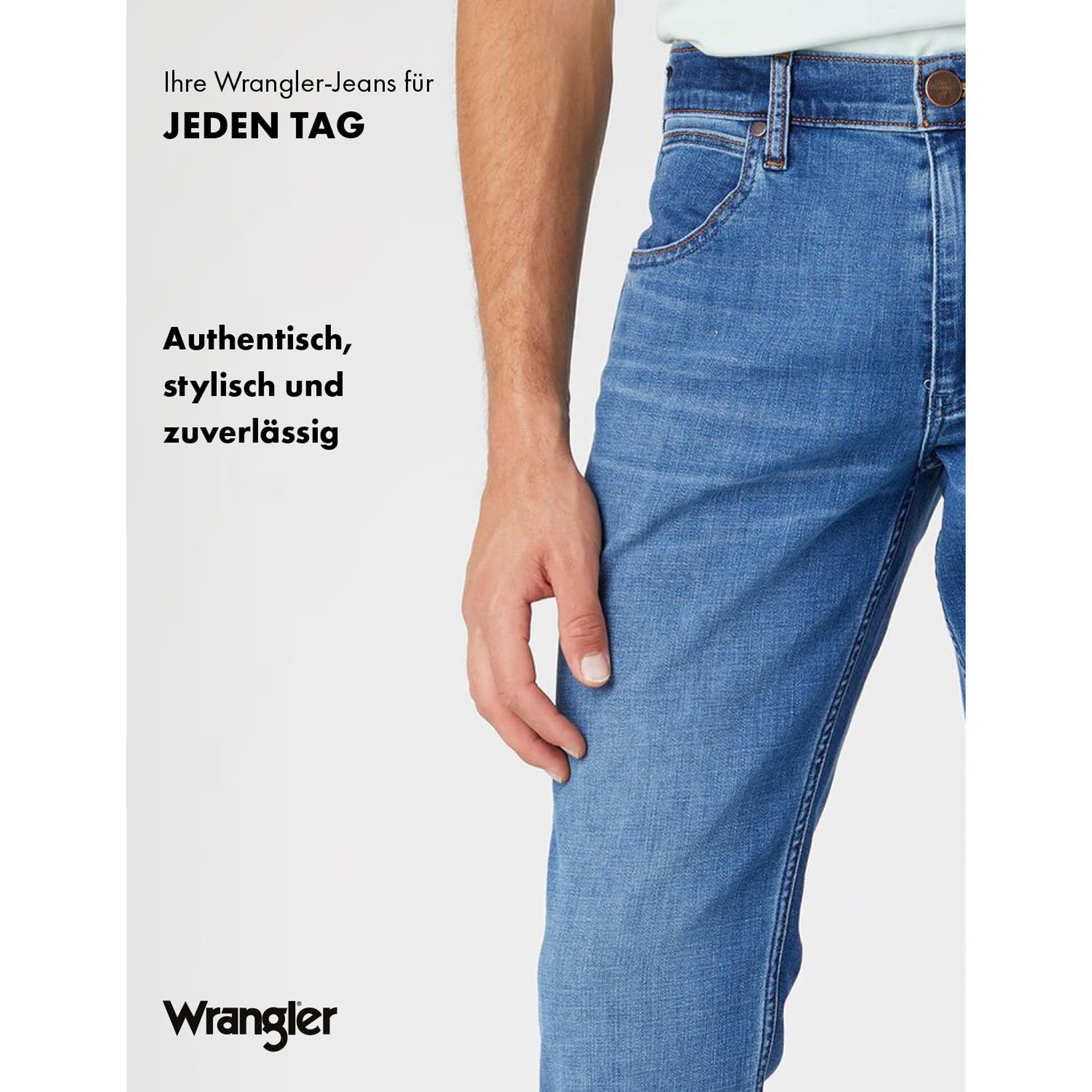 Wrangler Herren Jeans Greensboro Regular Fit Herrenhose Straight Blau W30 - W42