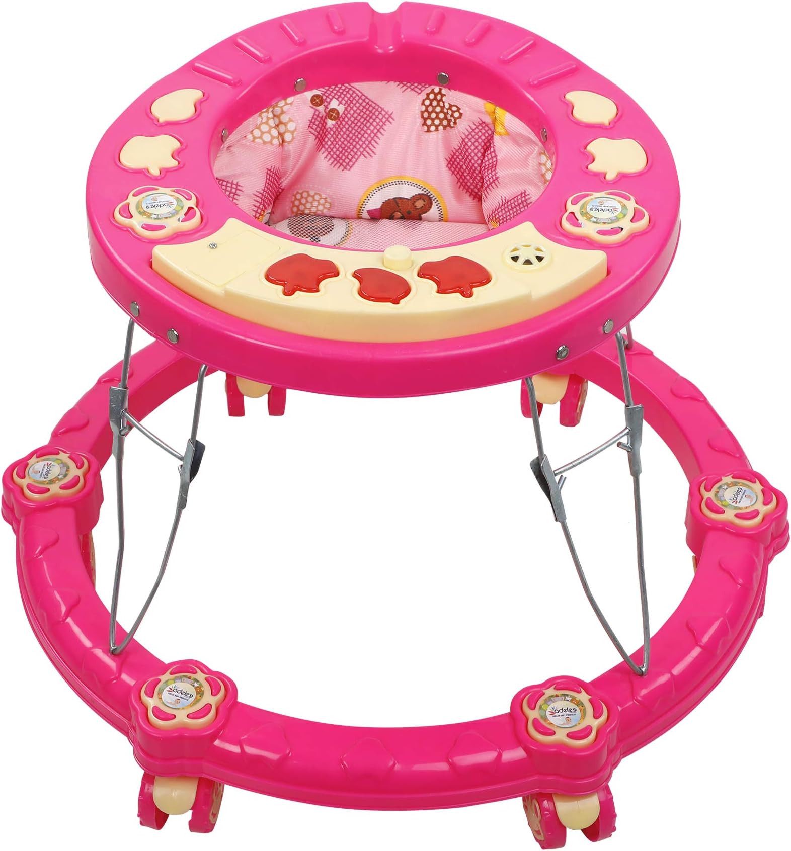 ODELEE Panda Musical Baby Walker (Pink)