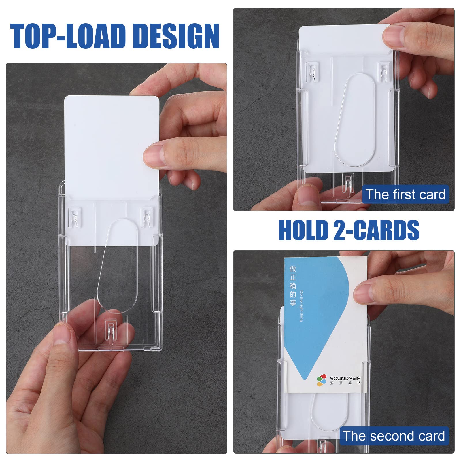 clear id card sleeve protectors Clear Hard Plastic Badge Holder - Horizontal Rigid ID Protector Case - Side Load