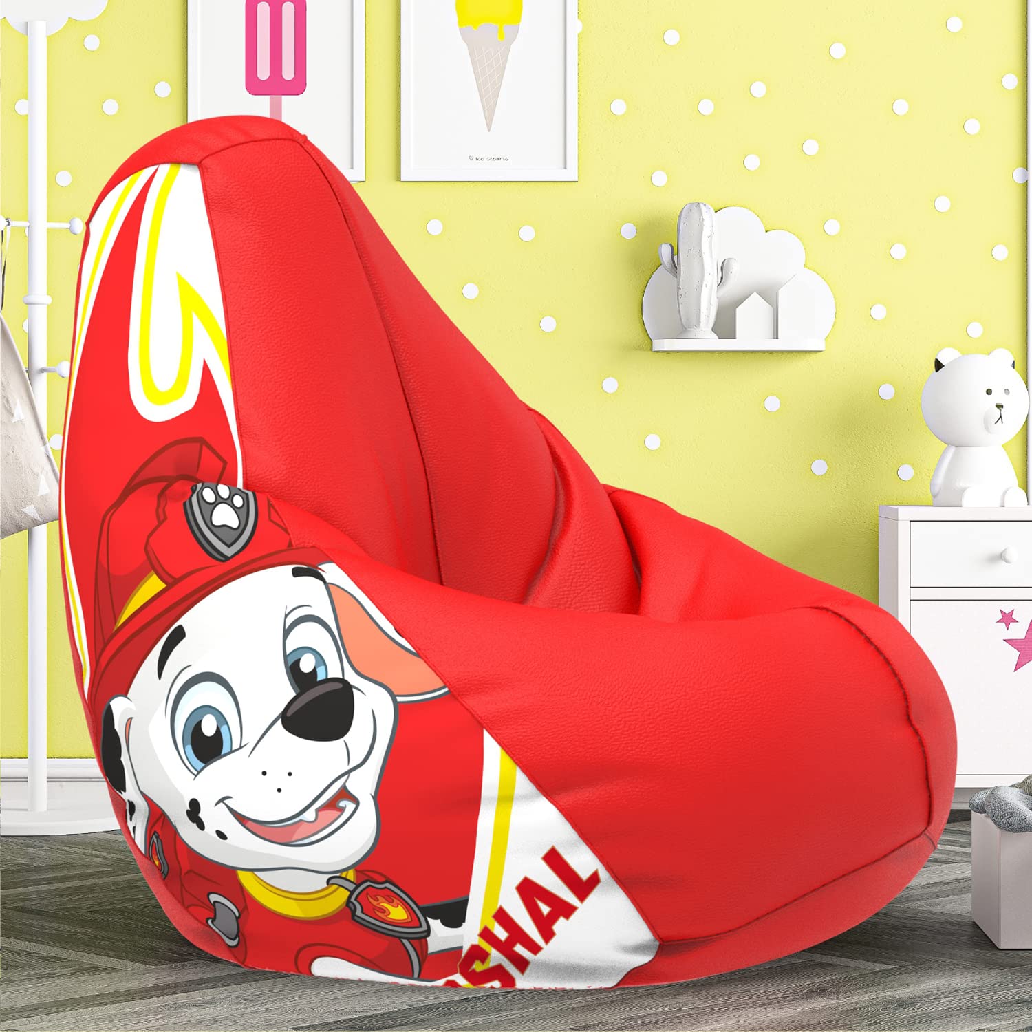 Bean Bag with Beans Filled - XXXL - Official: Pawpatrol - for Adults - Max User Height : 4.5 Ft.-Weight : 50 Kgs - Prefilled Bean Bags (Paw Patrol-Artwork 10 - Red)-image-21