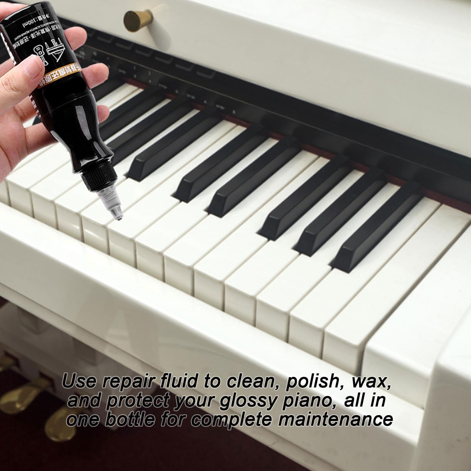 Restaurateur de peintures pour piano – Supprime les rayures et les tourbillons, restauration des bois polis pour piano | Répare Revitalise la finition du piano élimine les signes des rayures