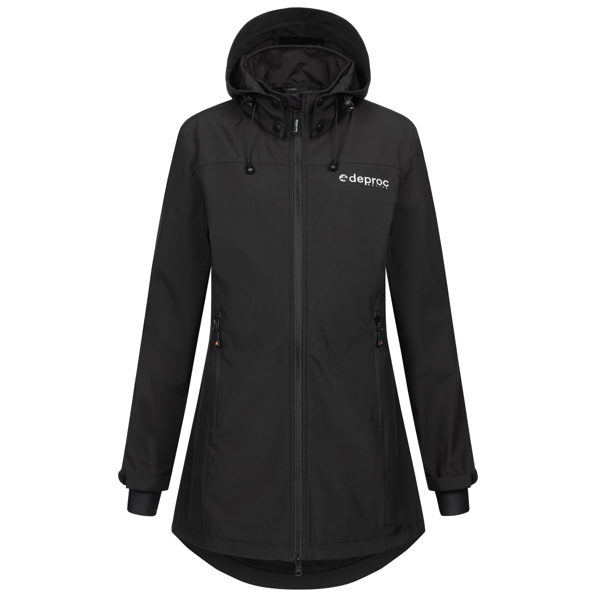 DEPROC A.C.T.I.V.E Kurtka softshell Kobiety Damski Lekki Płaszcz Softshellowy, Krótki Płaszcz Z Kapturem, Kurtka Softshellowa, Kurtka Przejściowa Cavell Long II