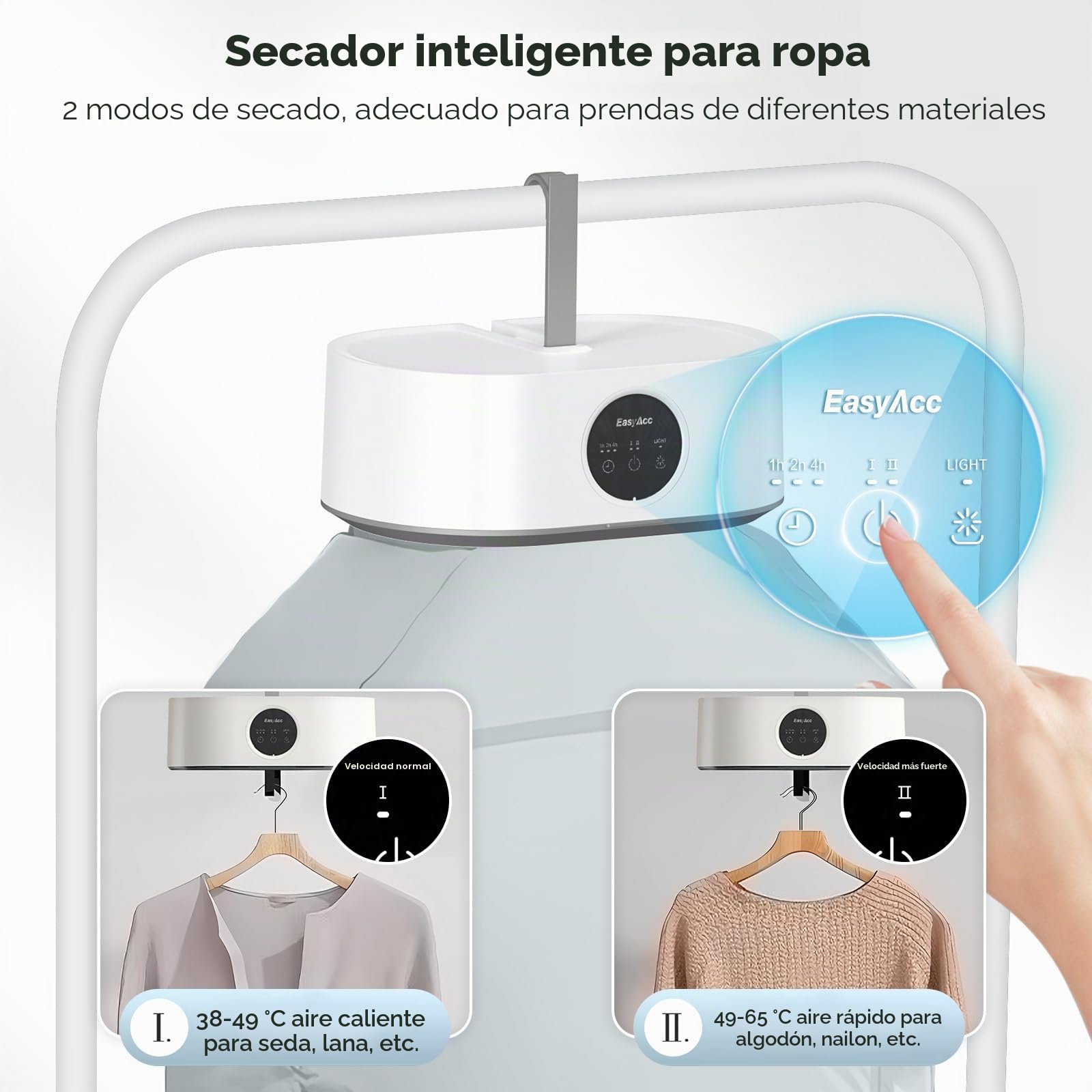 EasyAcc Secadora portátil independiente de carga superior de 10.0 kg