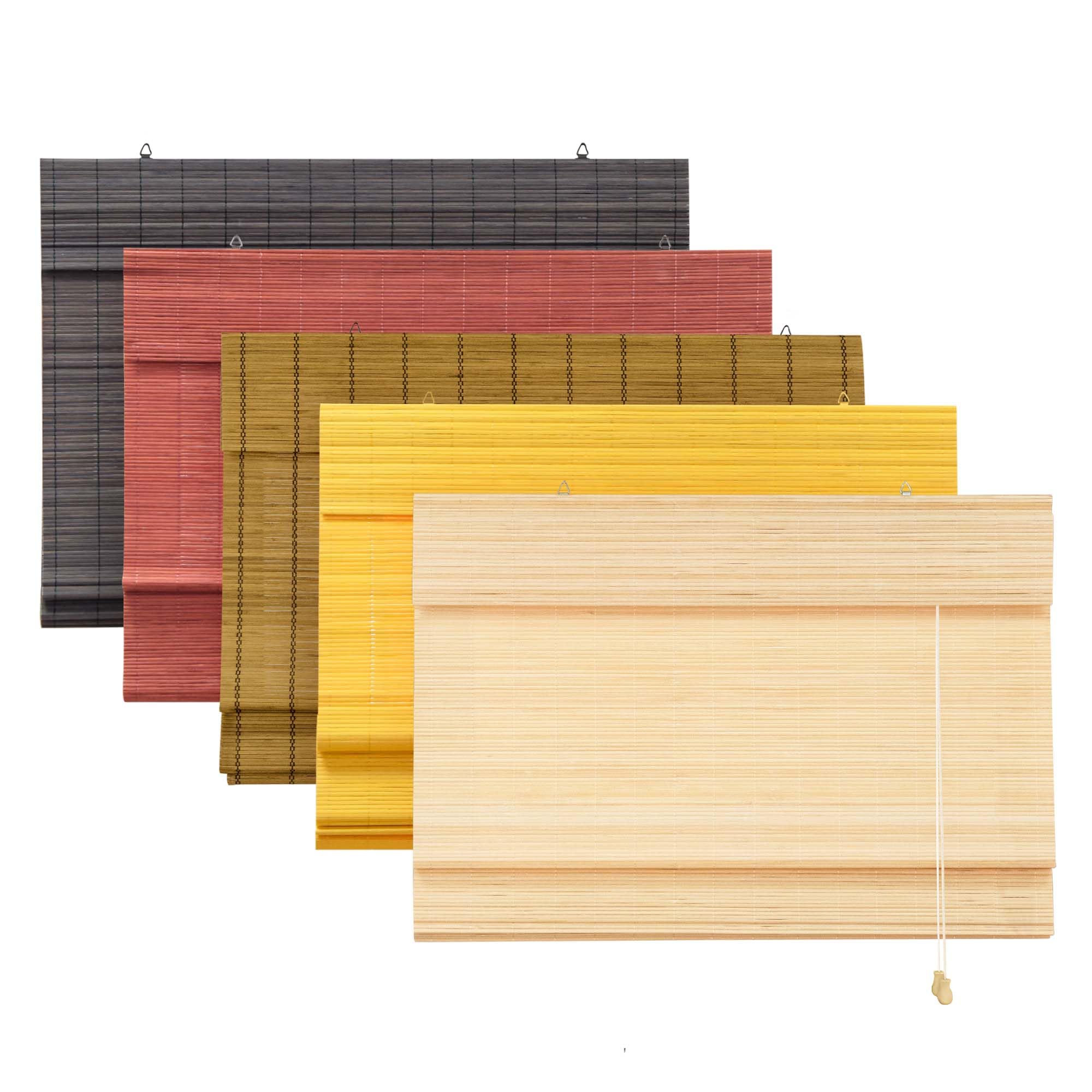 Victoria M. Klemmfix Persiana Enrollable de Bambú Fijación sin Taladrar, Protección Solar para Puertas y Ventanas, 90 x 220 cm, Marrón