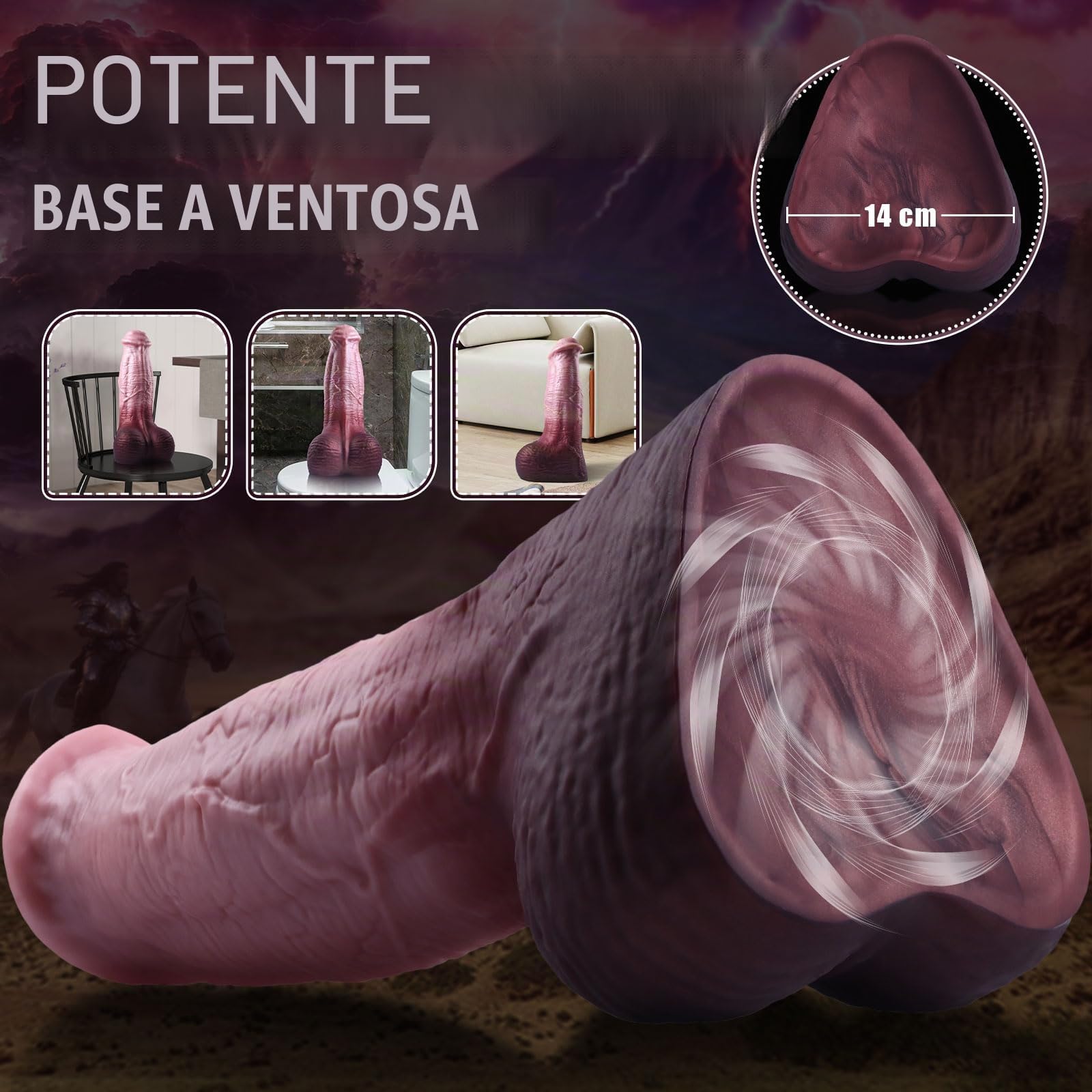 35*9,5cm Dildo XXL di Pene Cavallo Mostruoso,Dildo in Silicone con Ventosa | Spesso e Realistico , Giocattolo Sessuale Anale Extra Large e Morbido per Uomini Donne Esperti