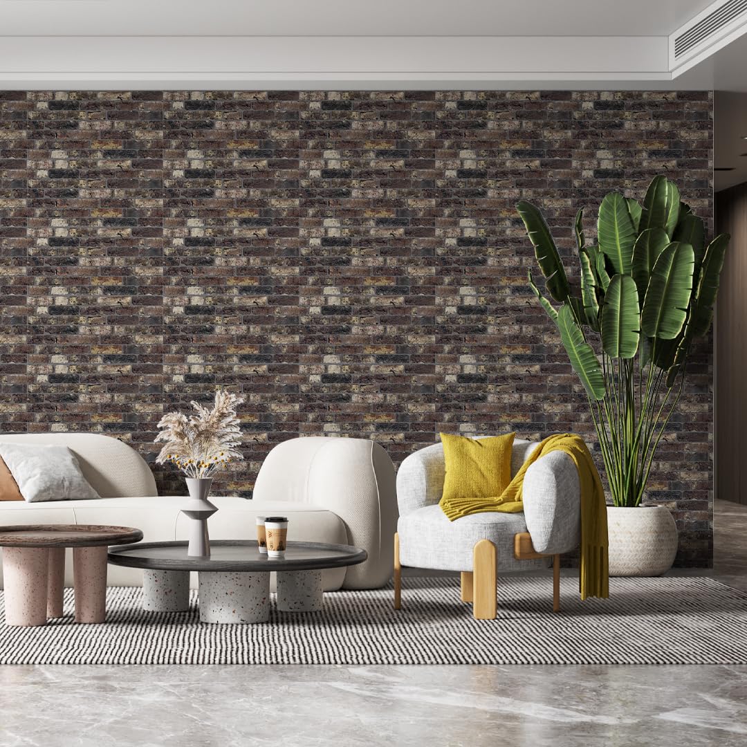 Izodekor Path of Gray Wandbekleding in steenlook, piepschuim, 3D-wandpanelen, steenlook voor keuken, badkamer, balkon, slaapkamer, woonkamer, keukenachterwand en terras