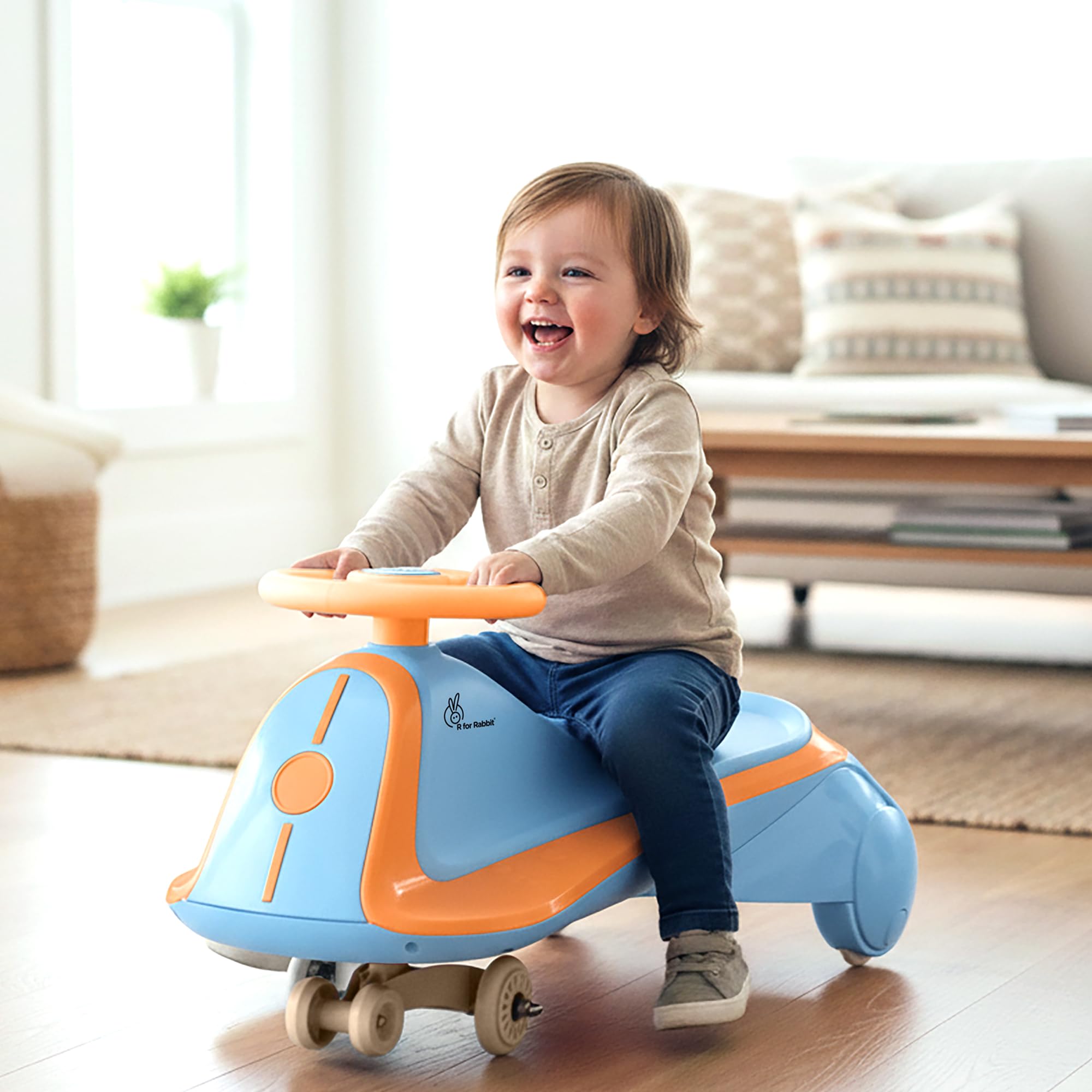 R for Rabbit Iya Iya Sportz Ace Swing Car for Kids 3+ Years | Wiggle & Push Ride-On Toy with Scratch Free Wheel | ABEC7 Bearings | Stable Triangular Design | Weight Capacity Upto 75 Kg (Blue Orange)-image-47
