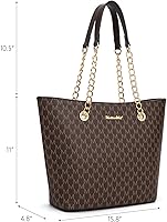 Vista 106 de Montana West Bolso de mano para mujer con asa superior con cadena Gris/Negro