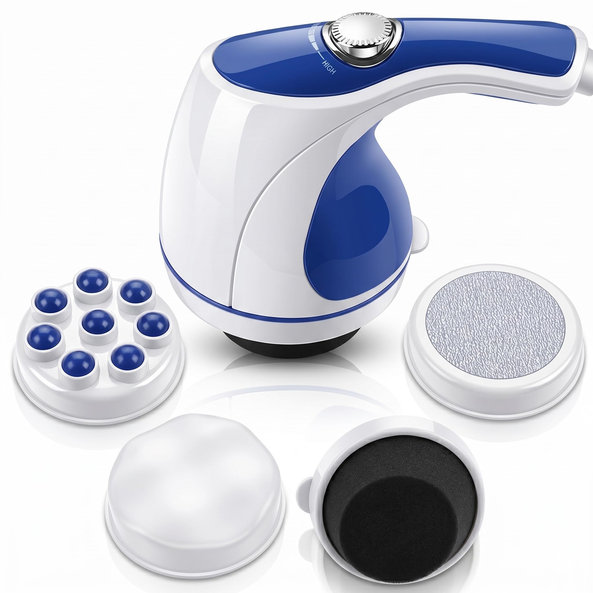 Veentus Body Massager Machine for Pain Relief | Corded Electric Handheld Full Body Massager for Head Neck Shoulder Back Leg Foot Support, Device for Joint Area Comfort, White