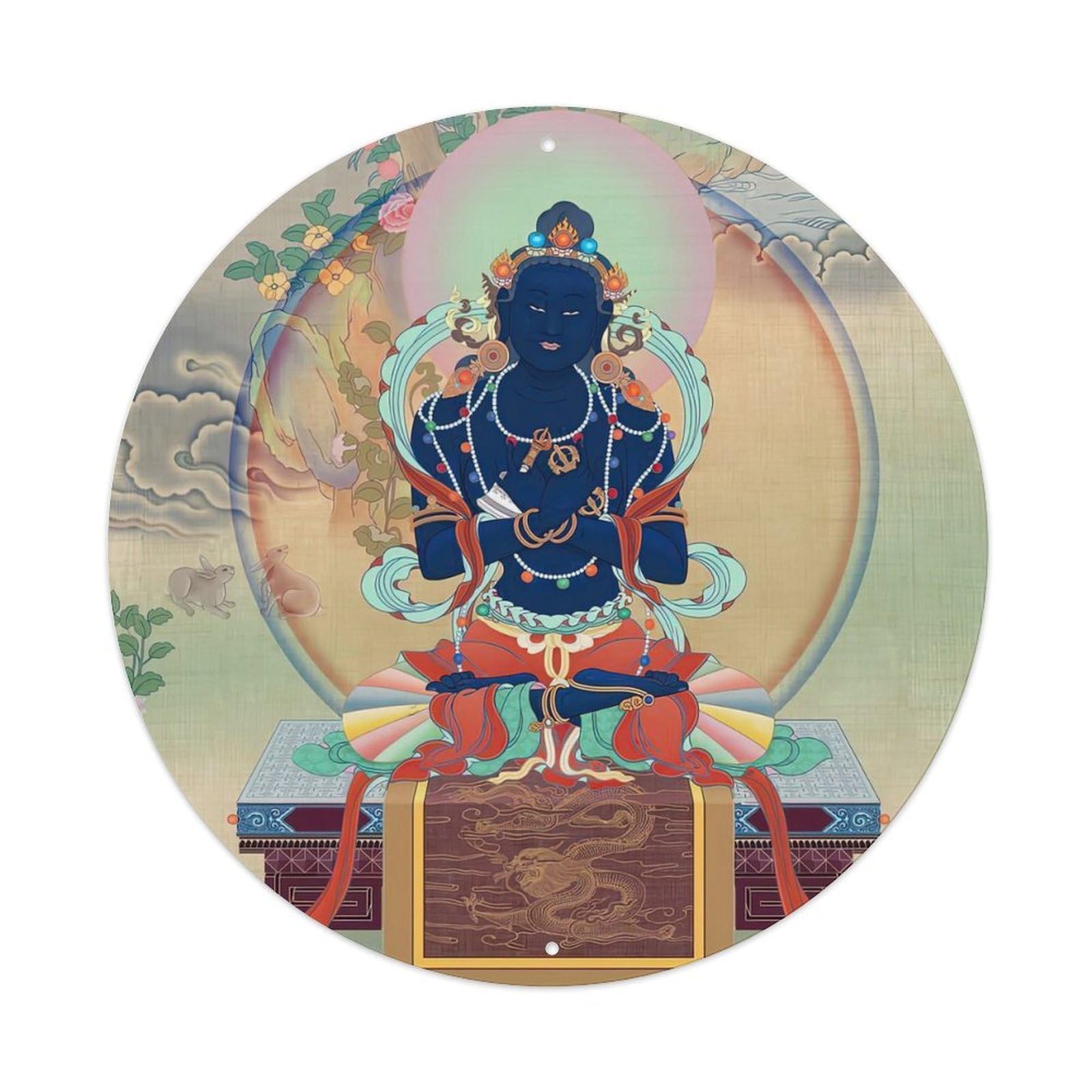 Vintage Buddha Thangka V4 Metal Tin Sign