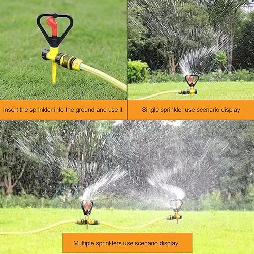 Miniatura 3 de LIVLOV 5 aspersores para patio, rociador de agua para césped, rociador de jardín, rociador oscilante, rociador ajustable, diámetro de rociado de 0 a