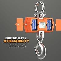 Vista 4 de Escala industrial de grúa de 2000kg/4000lbs, escala colgante de aleación de aluminio con control remoto, báscula industrial recargable de grúa