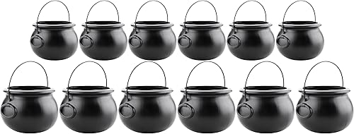 PMU Caldero de Halloween  Paquete múltiple de 12 unidades surtido de plástico para dulces para niños  Recuerdos y suministros de fiesta de Halloween