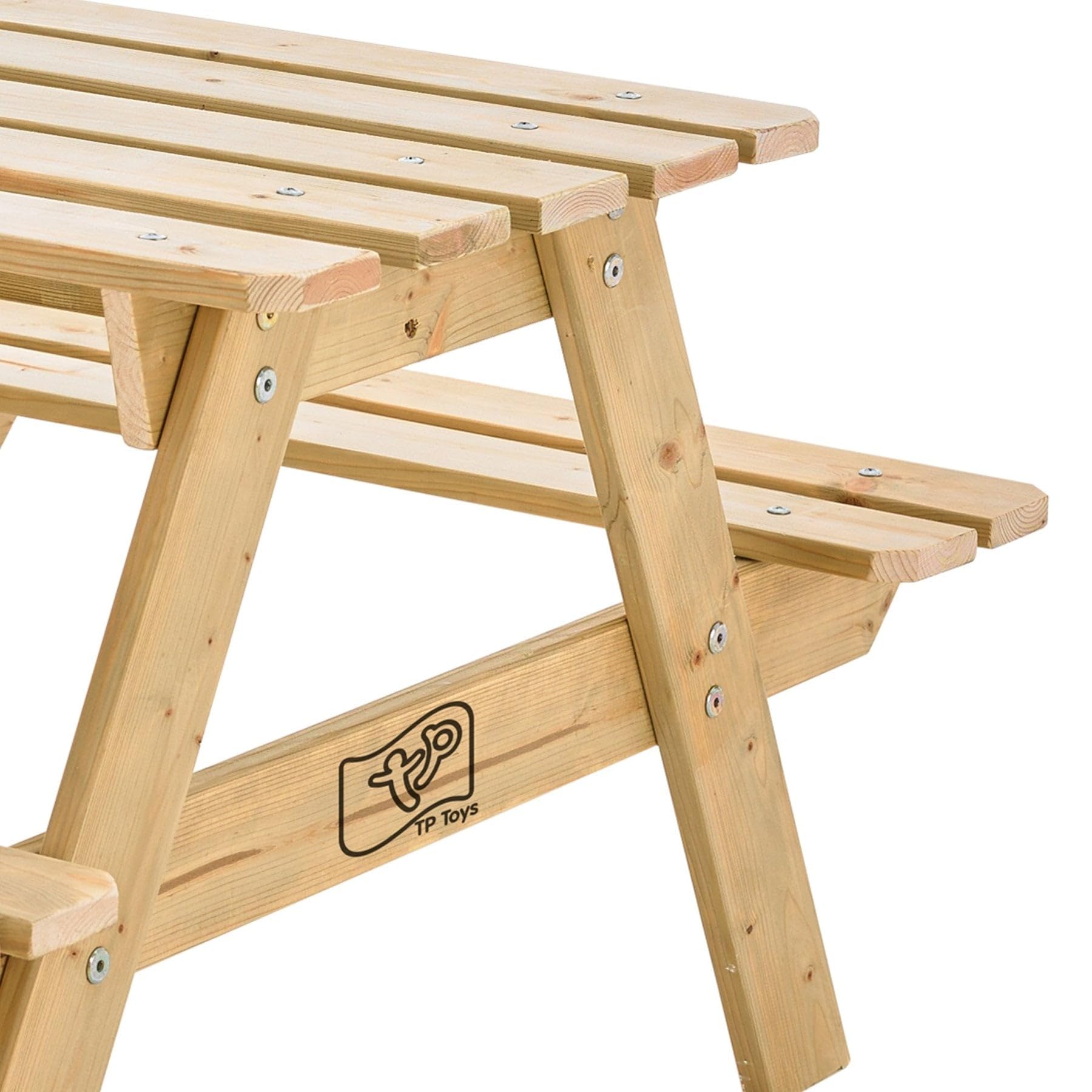 TP Toys Tavolo da Picnic forestale in Legno FSC – 90 x 70 x 50 cm – Tavolo e panchine per Bambini dai 18 Mesi – Area Giochi e Pranzo all'aperto – Facile da Montare