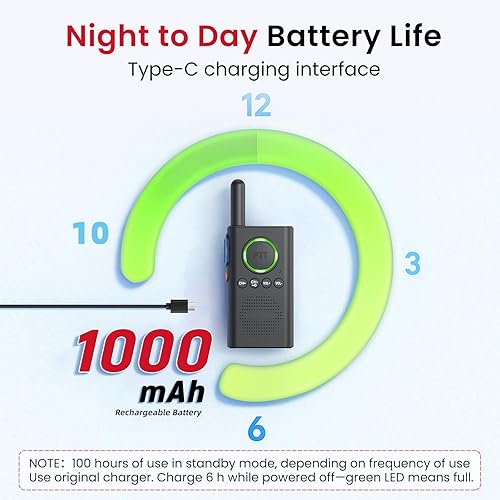 Miniatura 7 de CallToU Intercomunicador de 2 vías para ancianos 3300 pies batería recargable de 1000 mAh, VOX, ideal para cuidadores y emergencias,