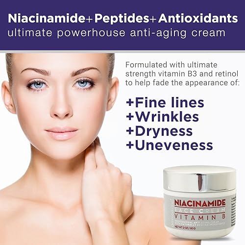 Miniatura 2 de Crema natural de niacinamida con vitamina B para la cara | Hidratante nutritivo con vitamina B, retinol, extracto de semilla de uva, ácido