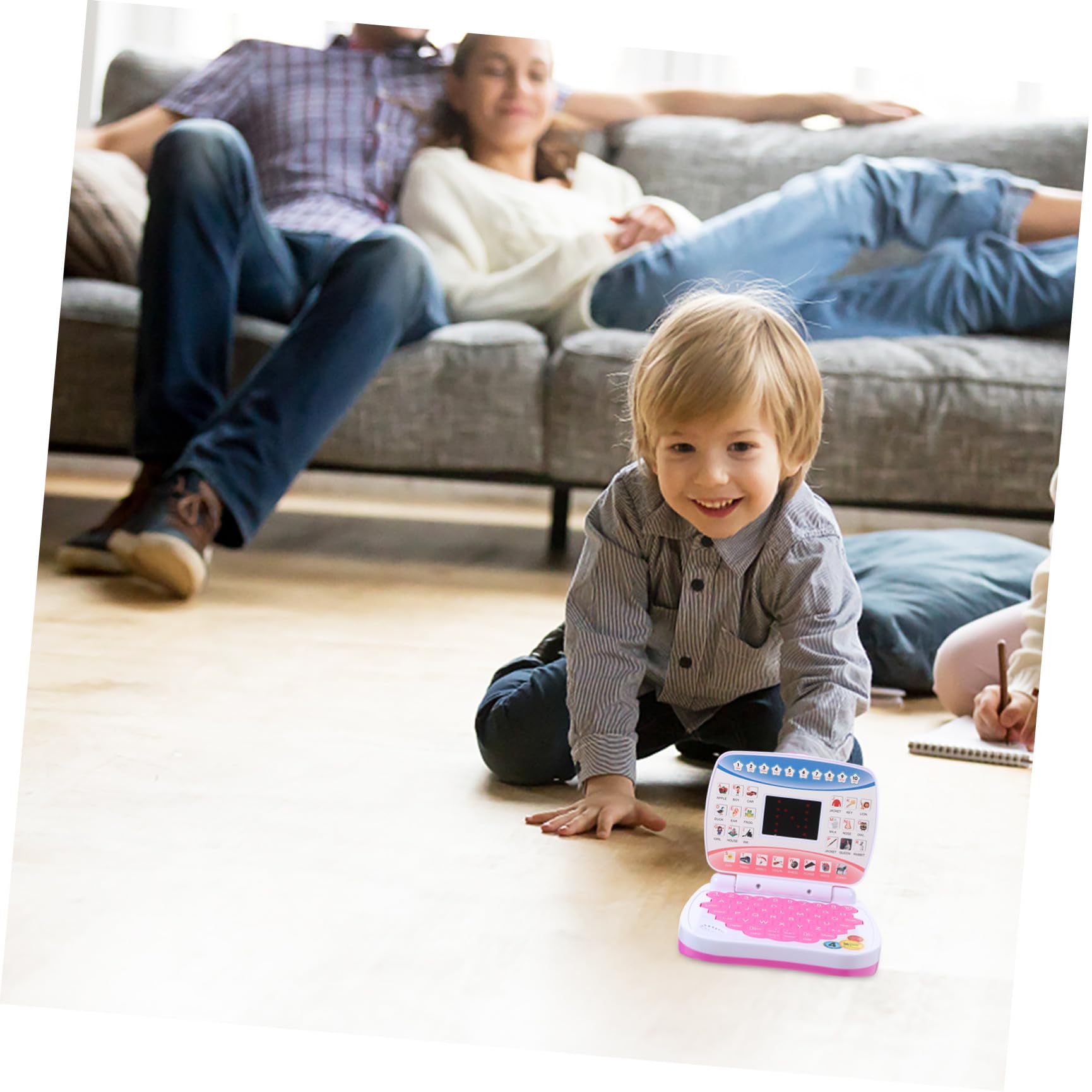 Giocattolo per Computer Portatile per 1-3 Anni, Mini Laptop Educativo Schermo LED e Funzione Musicale, Giocattolo Didattico Portatile per Età Prescolare, Apprendimento Interattivo
